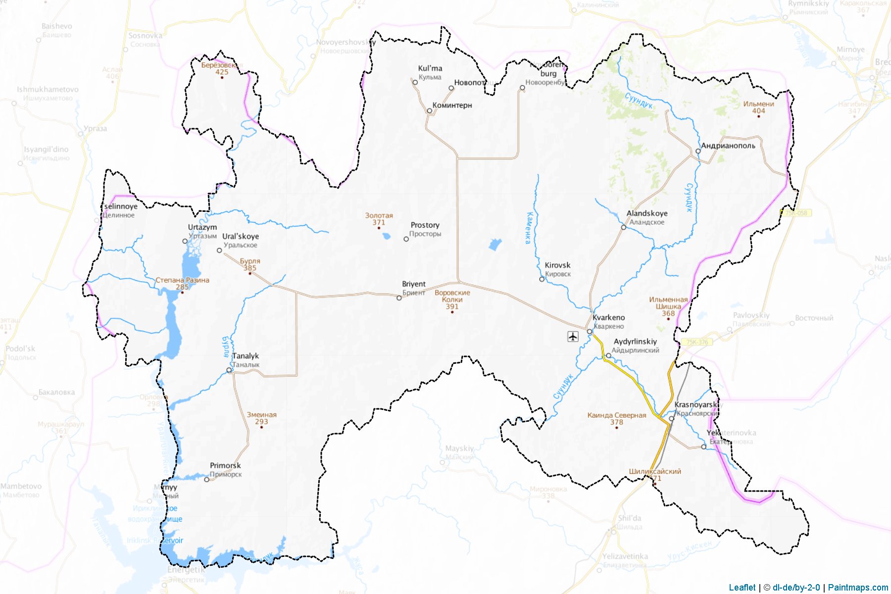 Kvаrkеn ili (Orenburg) Haritası Örnekleri-1