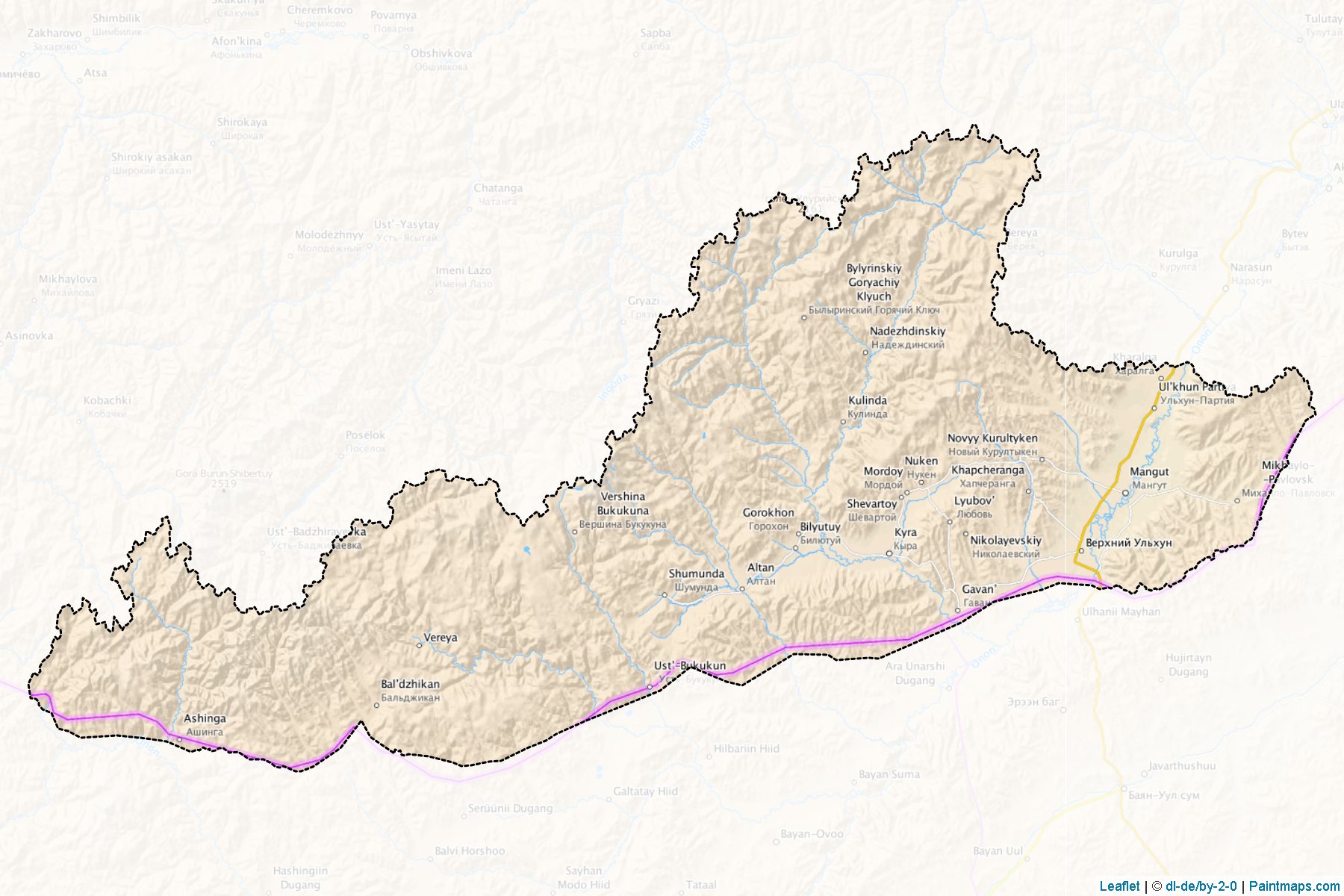 Muestras de recorte de mapas Kyrinskiy (Zabaykalsky)-1