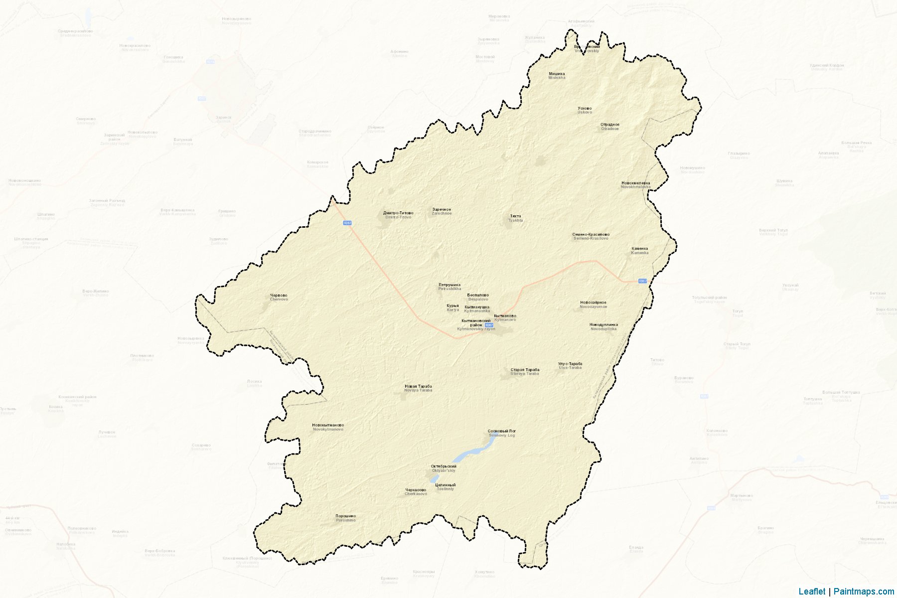 Muestras de recorte de mapas Kytmanovskiy (Altai)-2