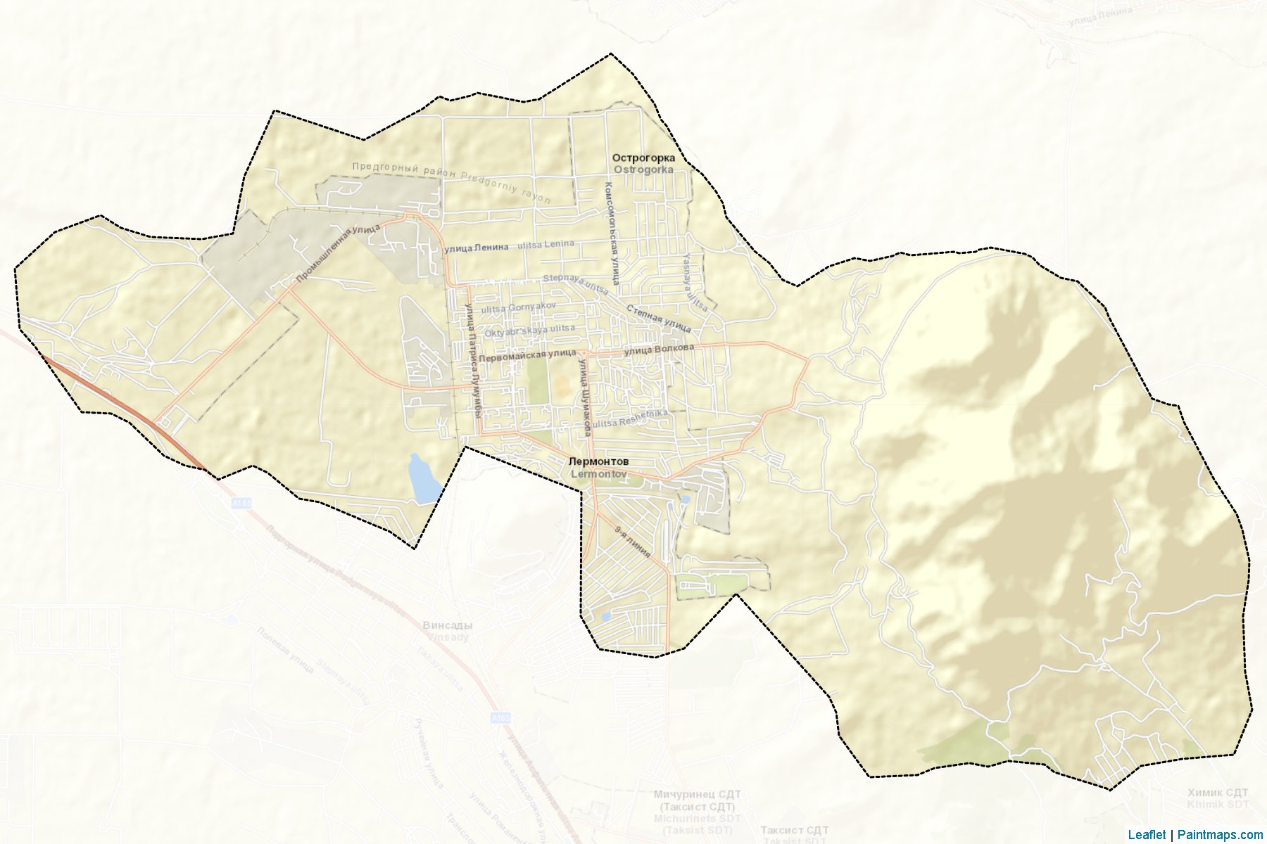 Muestras de recorte de mapas Lermontov (Stavropol)-2