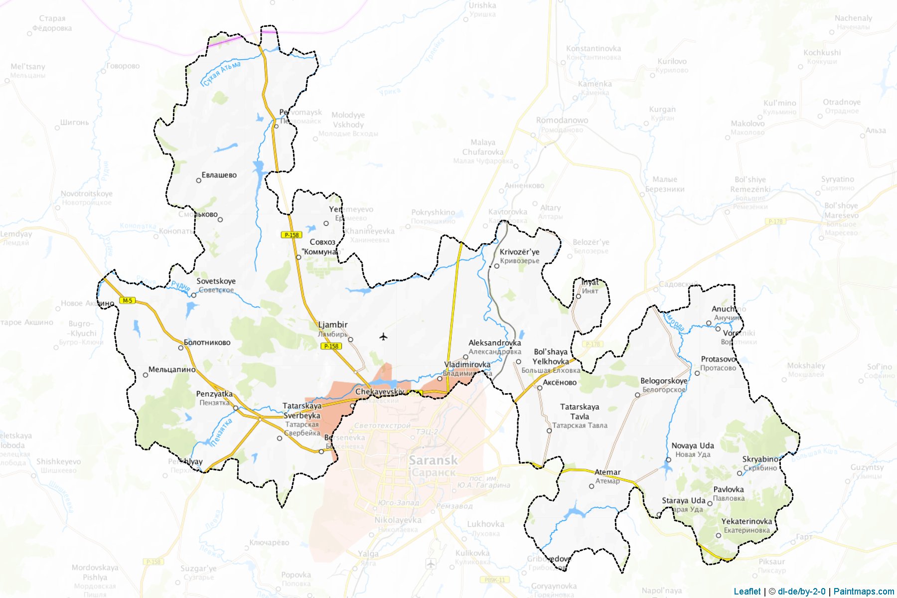 Muestras de recorte de mapas Ljambirskiy (Mordovia)-1