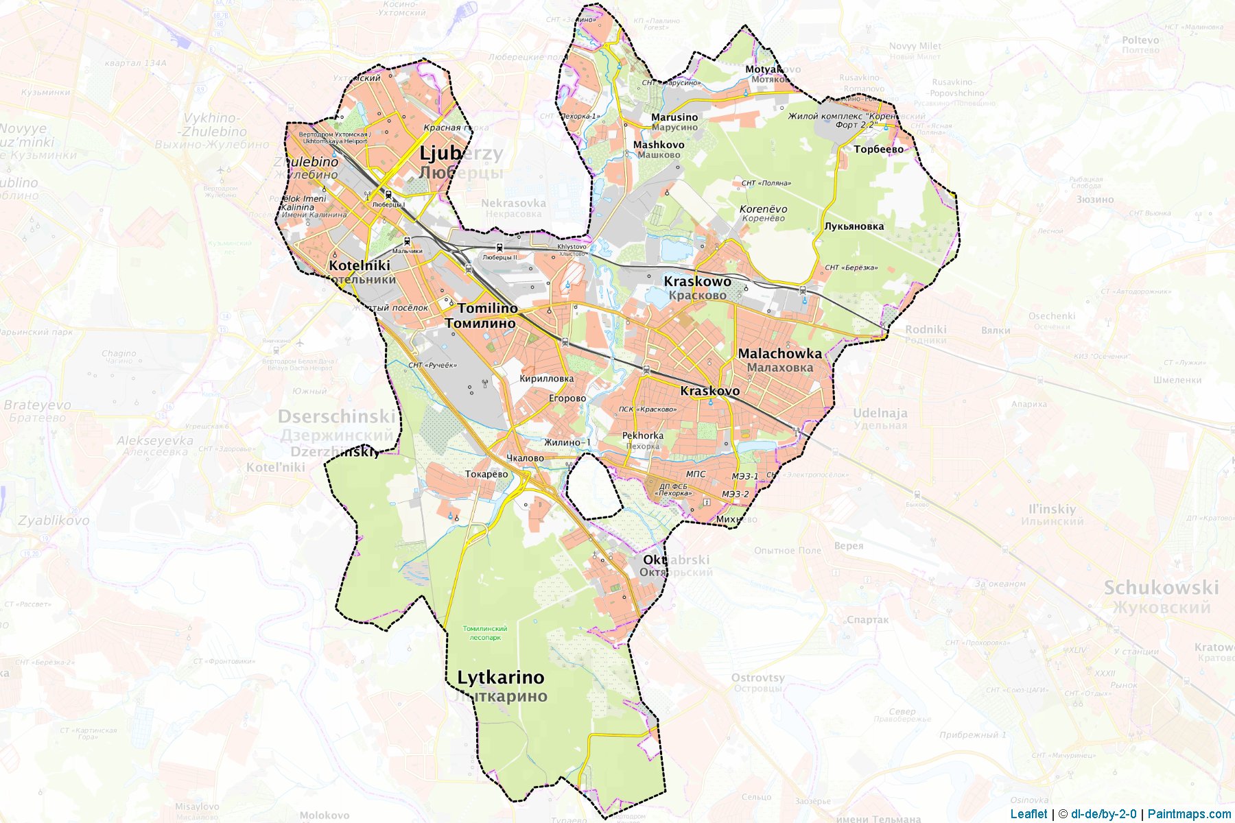 Ljubereckij (Moscow Oblast) Map Cropping Samples-1