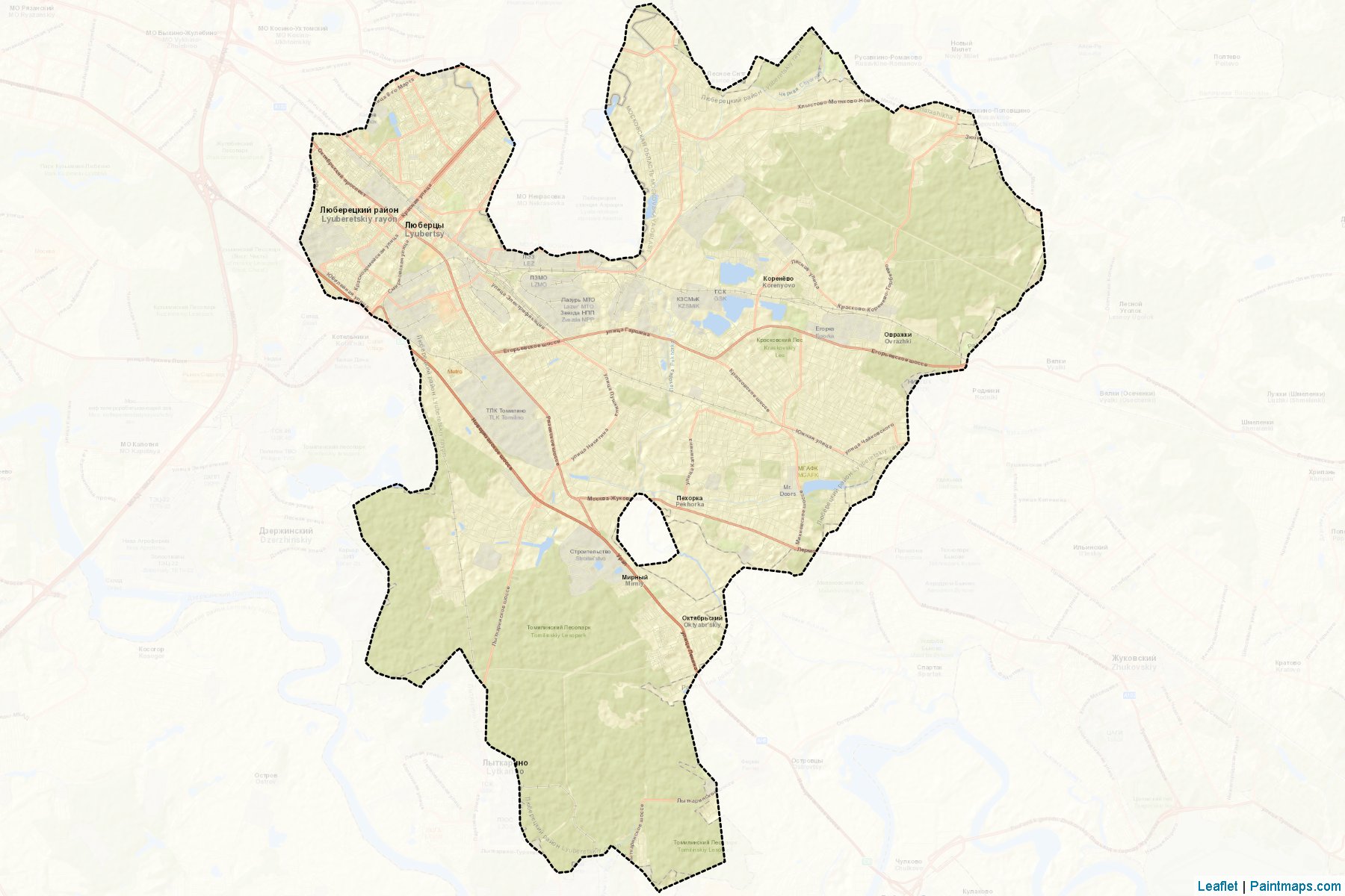 Ljubereckij (Moscow Oblast) Map Cropping Samples-2