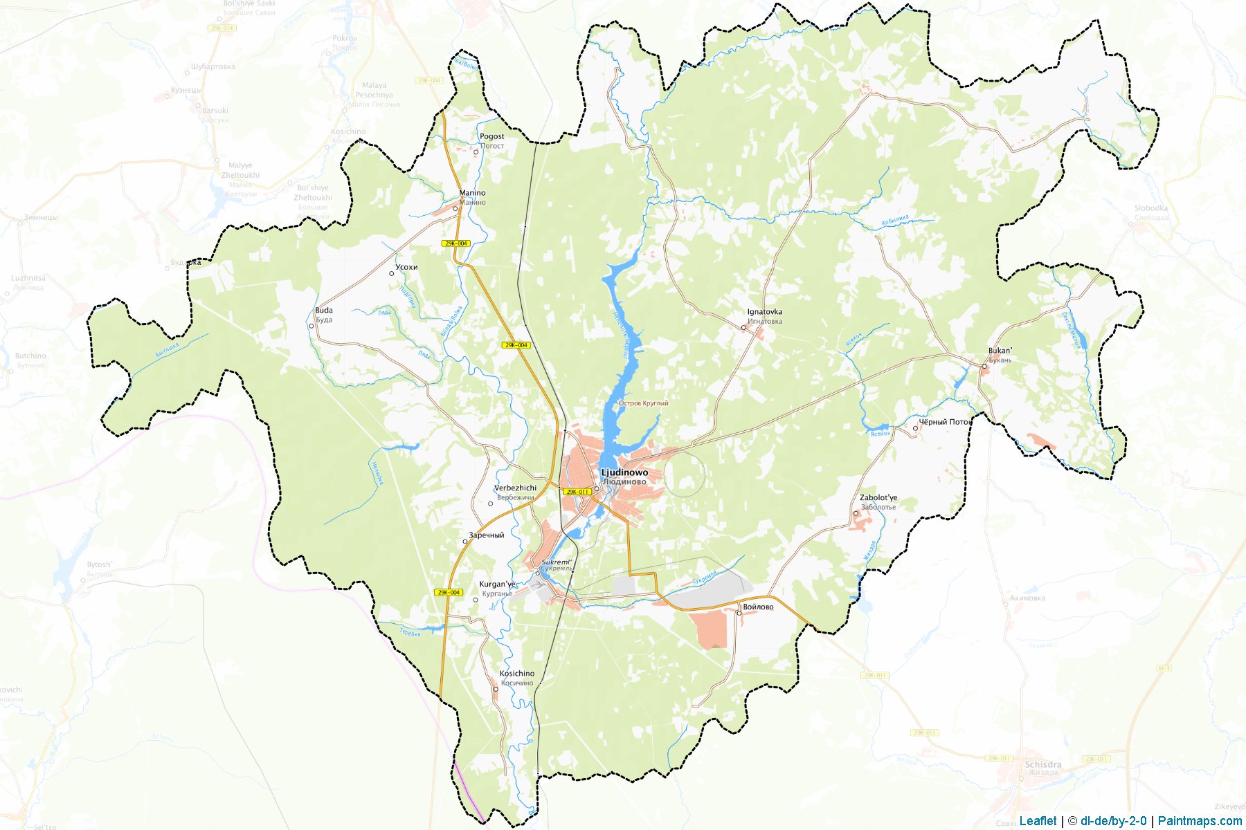 Muestras de recorte de mapas Ljudinovskiy (Kaluga)-1