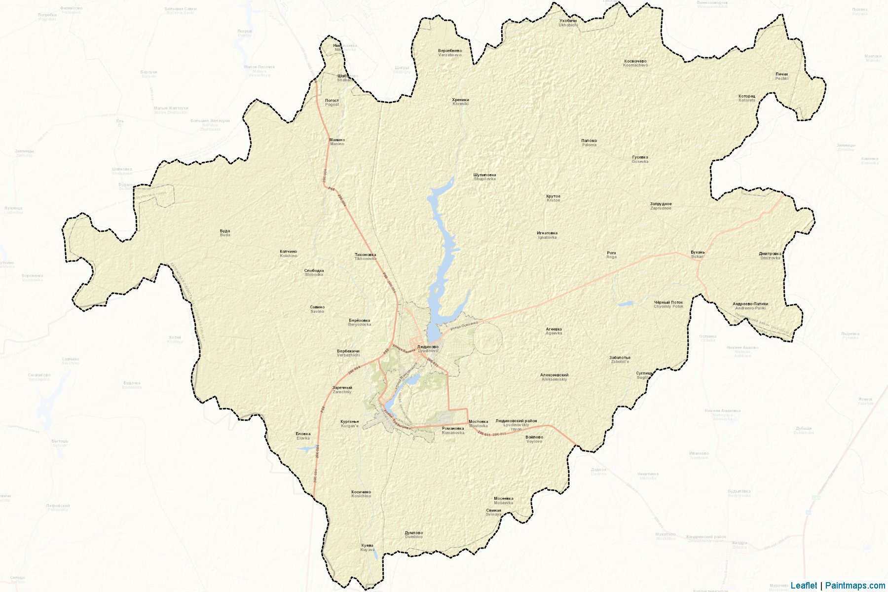 Muestras de recorte de mapas Ljudinovskiy (Kaluga)-2