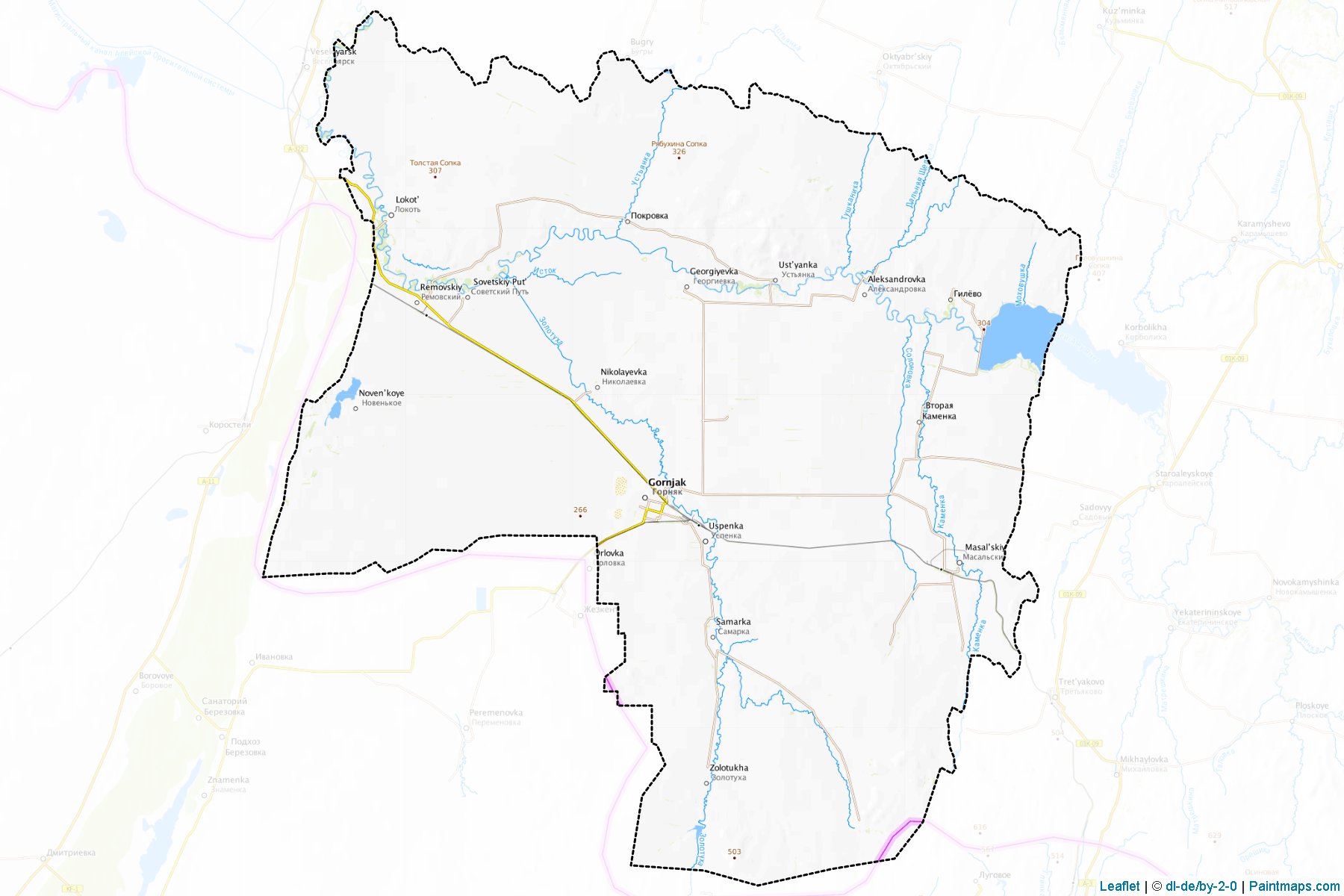 Muestras de recorte de mapas Loktevskiy (Altai)-1