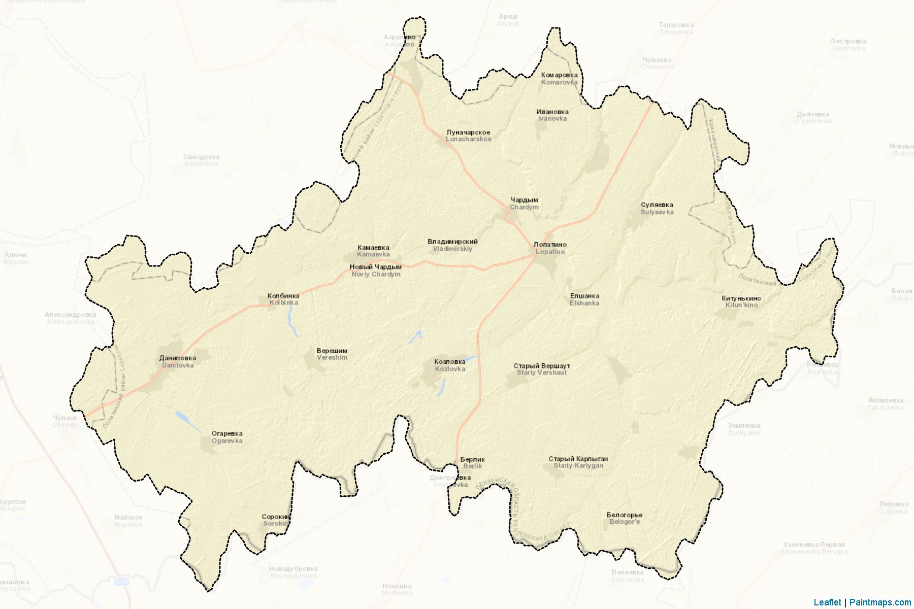 Muestras de recorte de mapas Lopatinskiy (Penza)-2