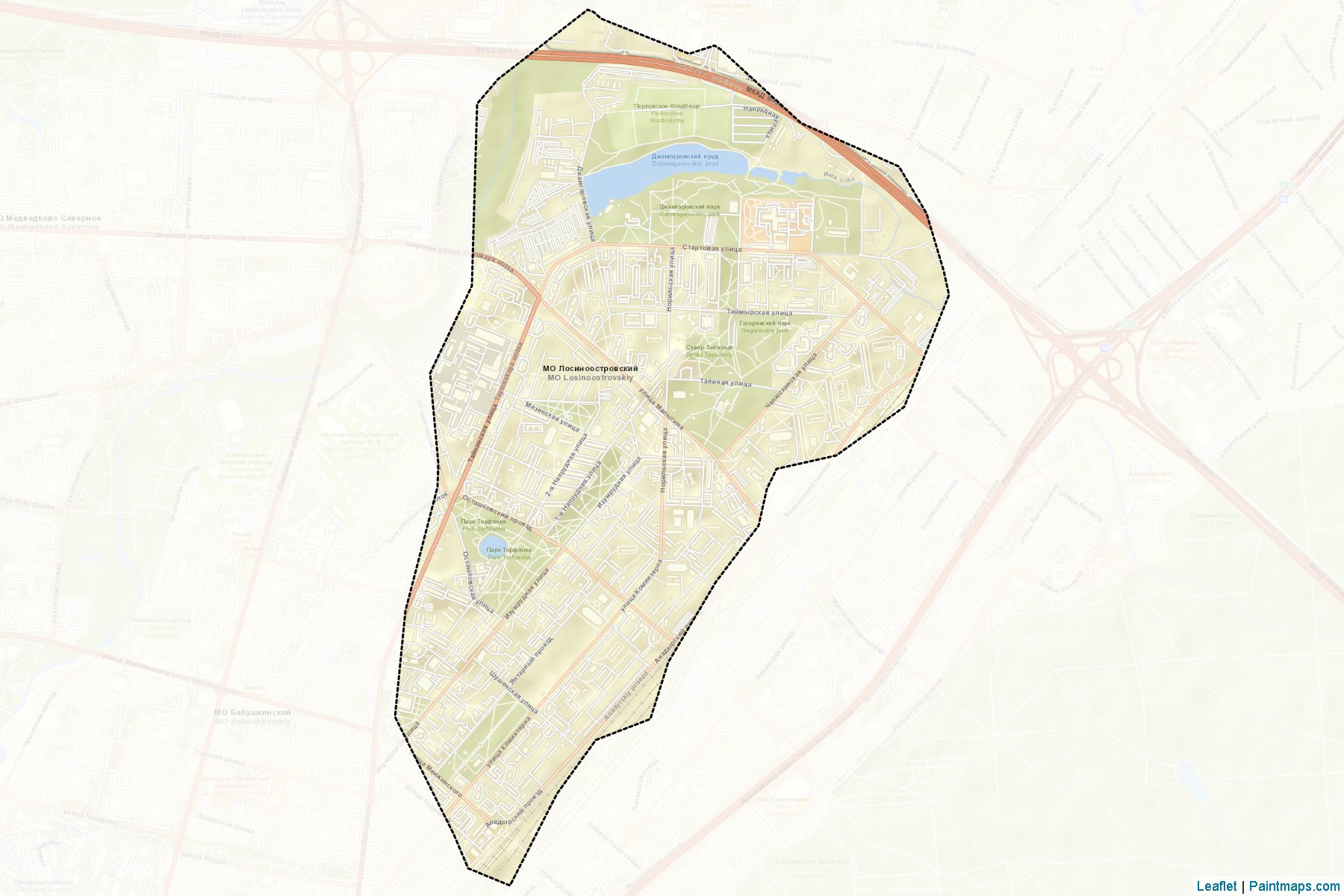 Muestras de recorte de mapas Losinoostrovskiy (Moscow)-2