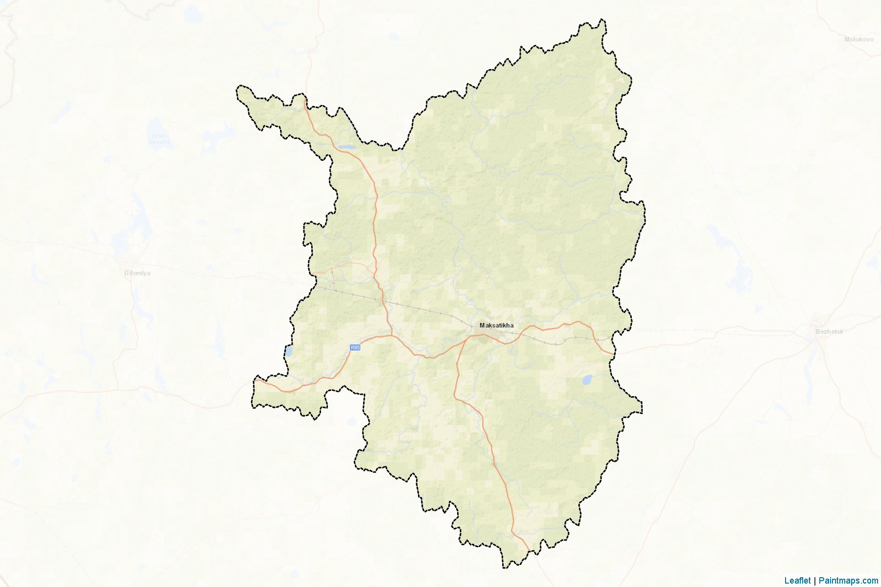 Muestras de recorte de mapas Maksatikhinskiy (Tver)-2