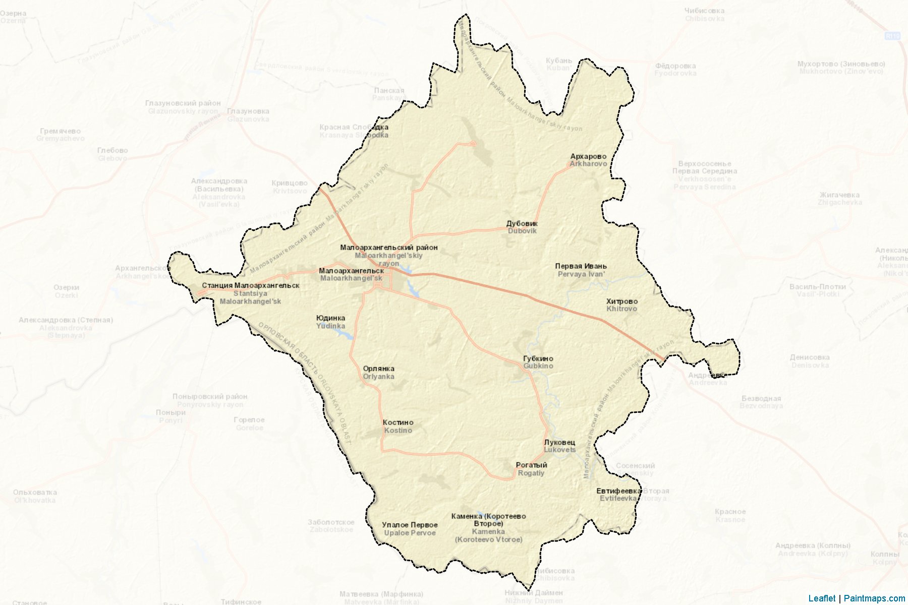 Maloarkhangel'skiy (Oryol) Map Cropping Samples-2