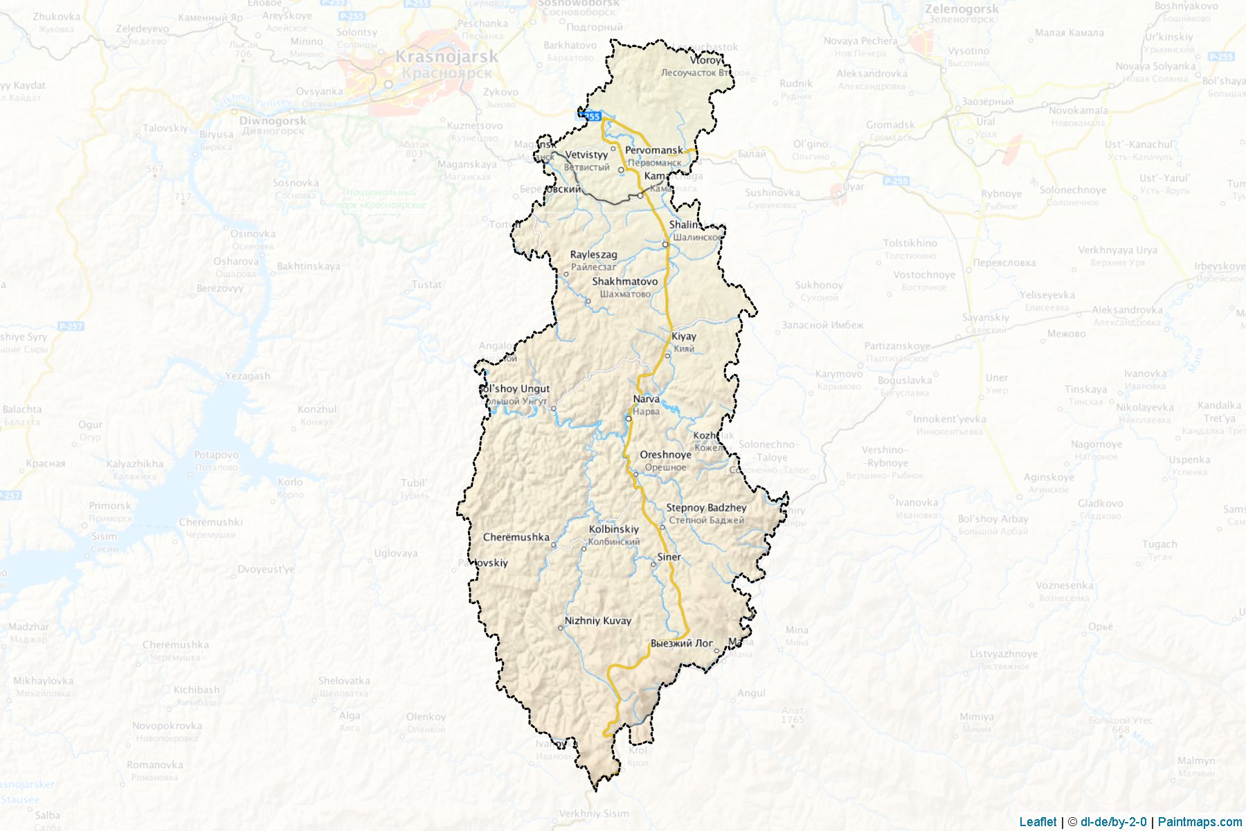 Muestras de recorte de mapas Manskiy (Krasnoyarsk)-1