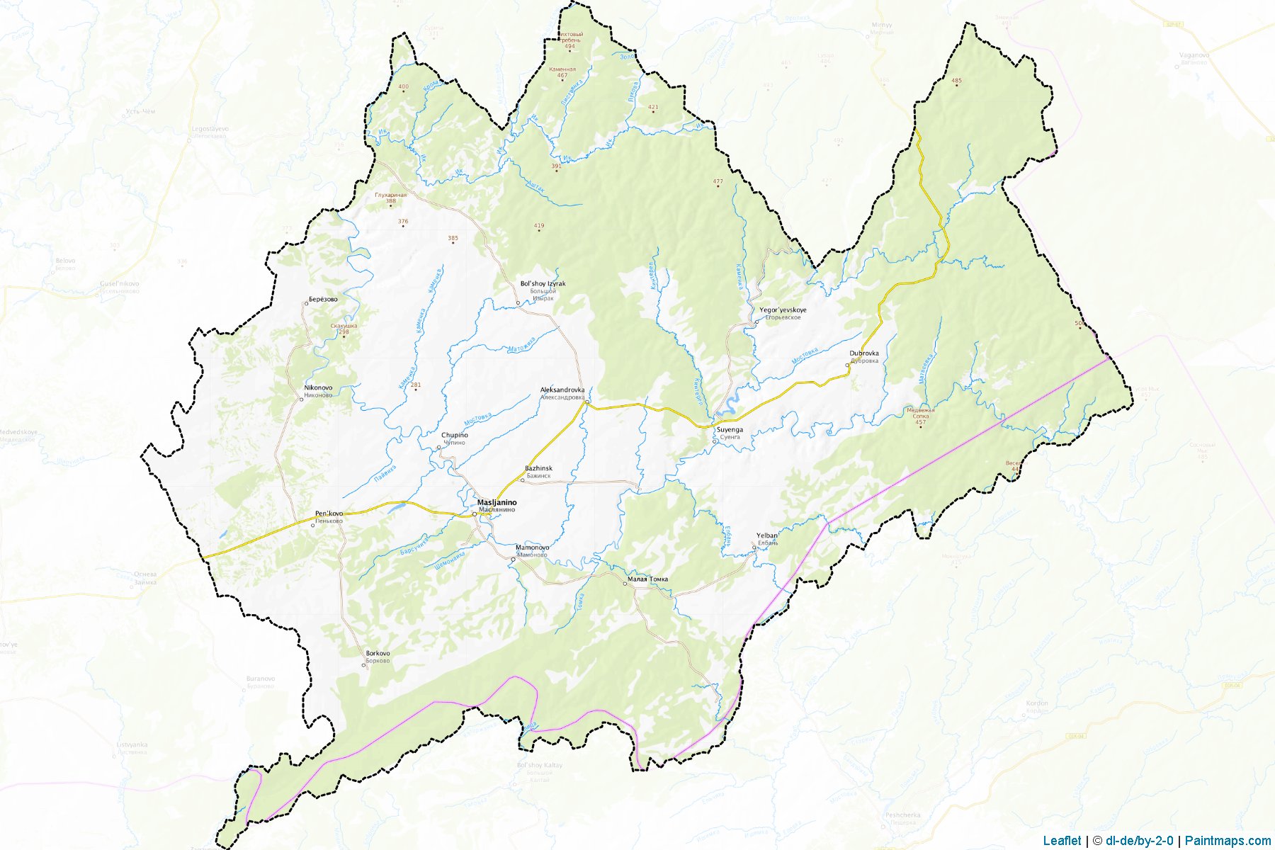 Muestras de recorte de mapas Masljaninskiy (Novosibirsk)-1