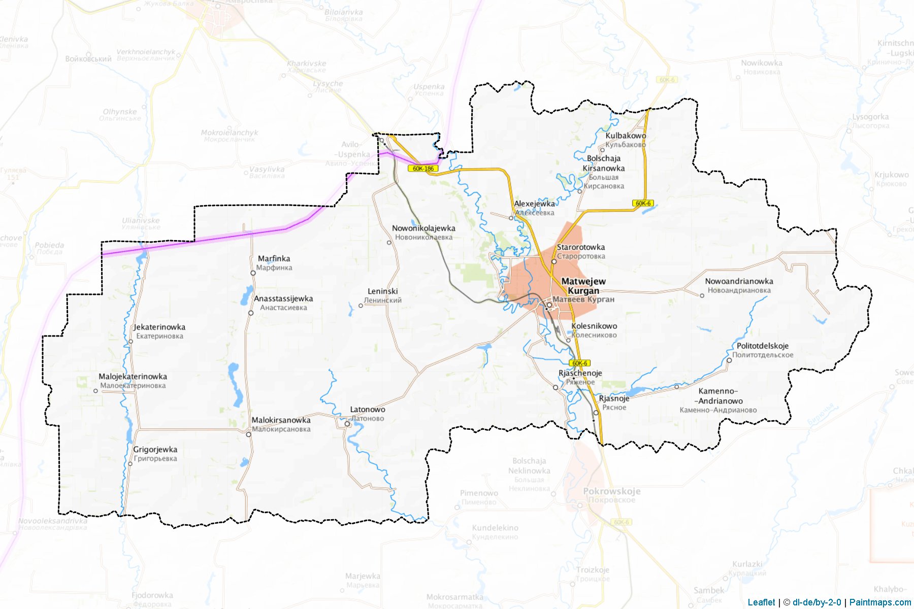 Muestras de recorte de mapas Matveevo-Kurganskiy (Rostov)-1