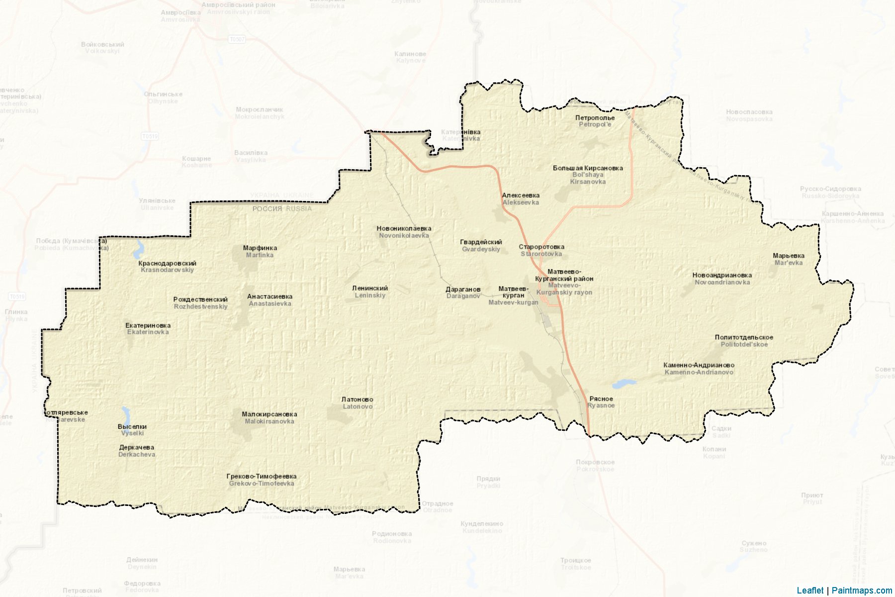 Muestras de recorte de mapas Matveevo-Kurganskiy (Rostov)-2