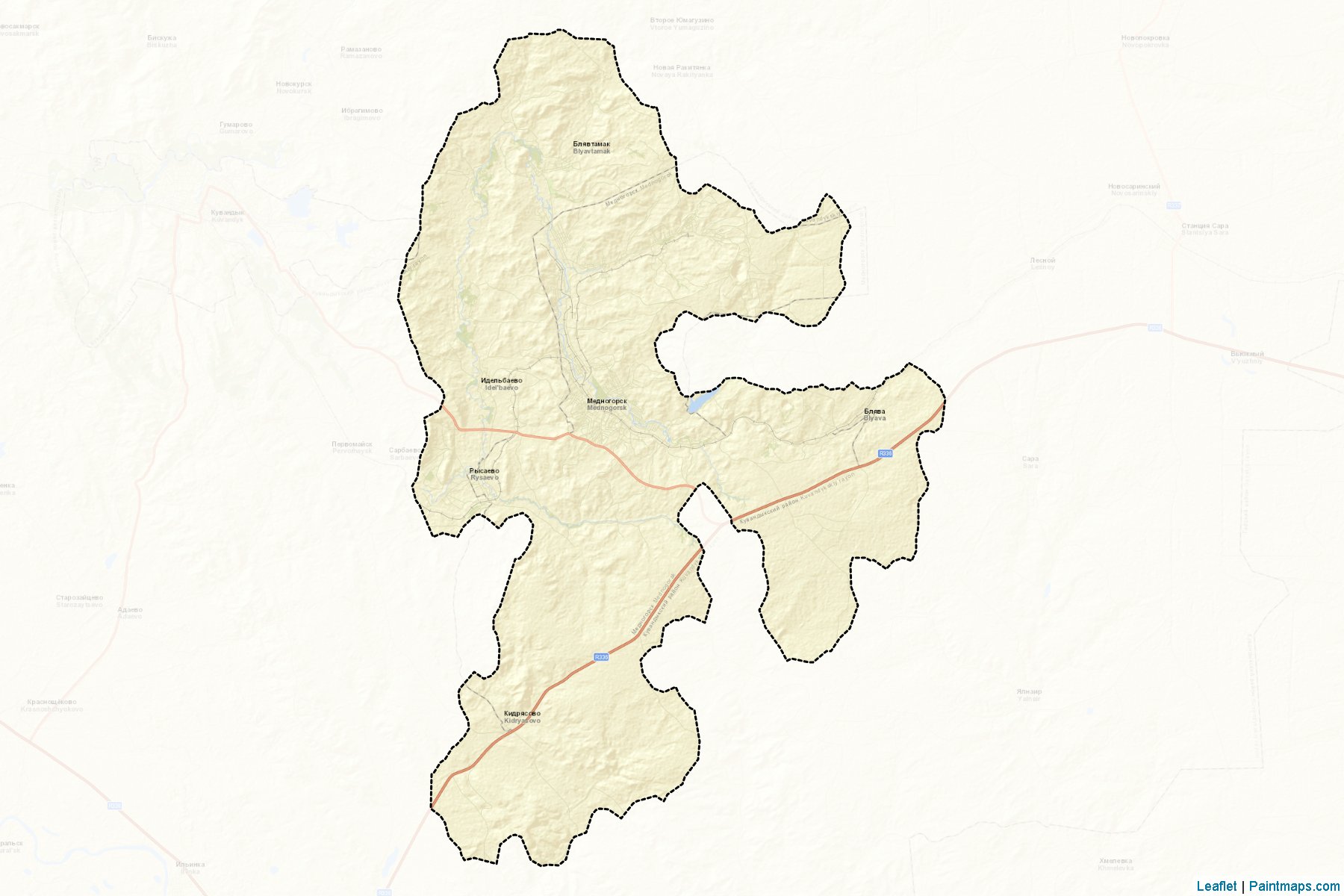 Muestras de recorte de mapas Mednogorsk (Orenburg)-2