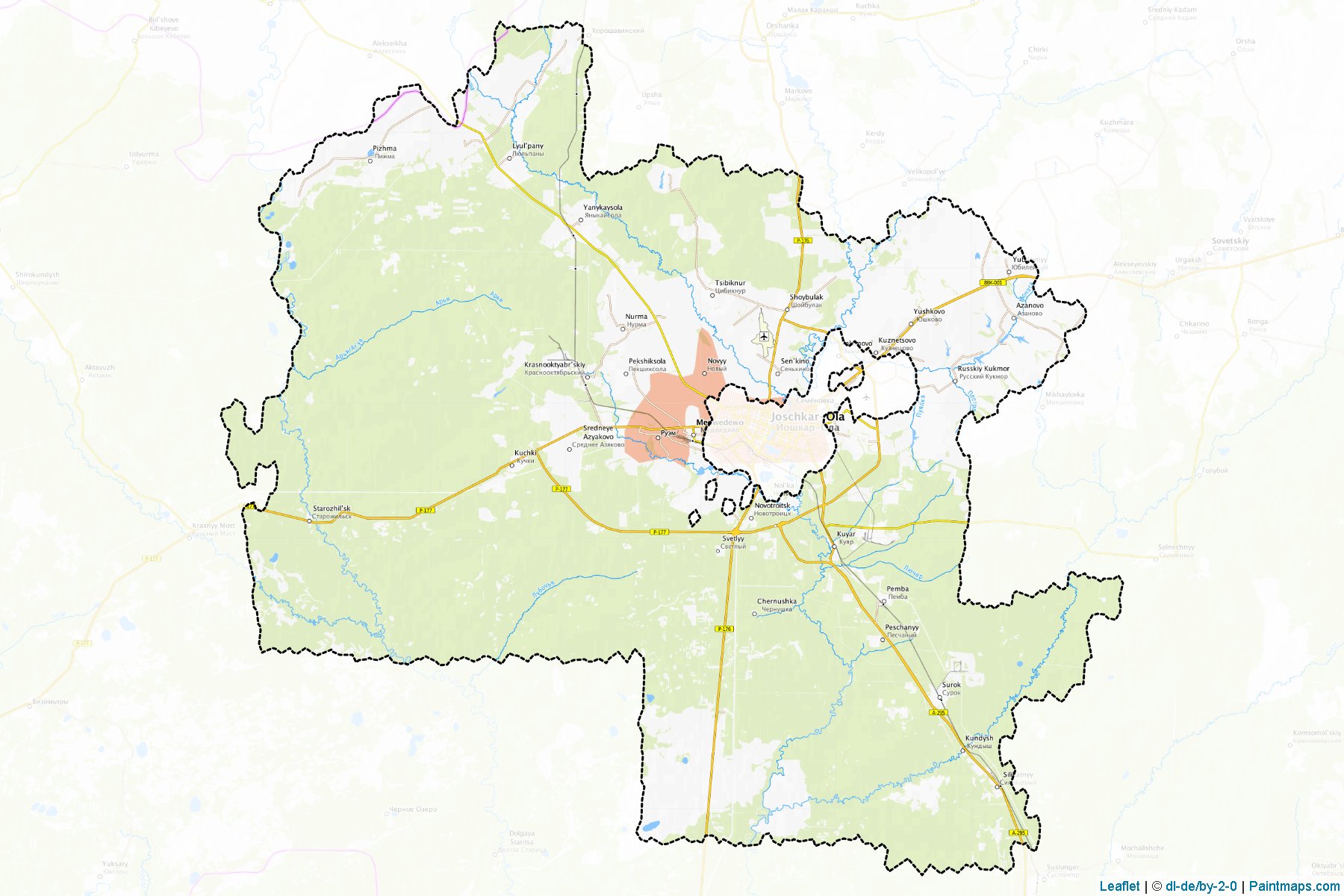 Muestras de recorte de mapas Medvedevskiy (Mari El)-1