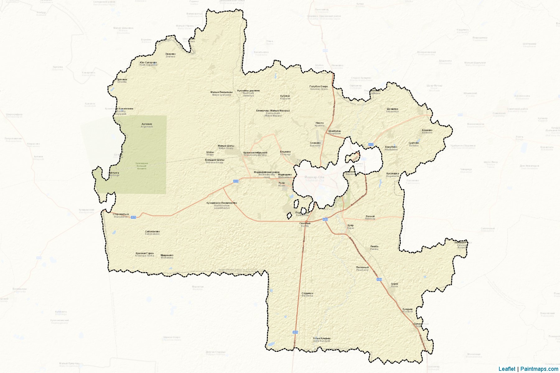 Muestras de recorte de mapas Medvedevskiy (Mari El)-2