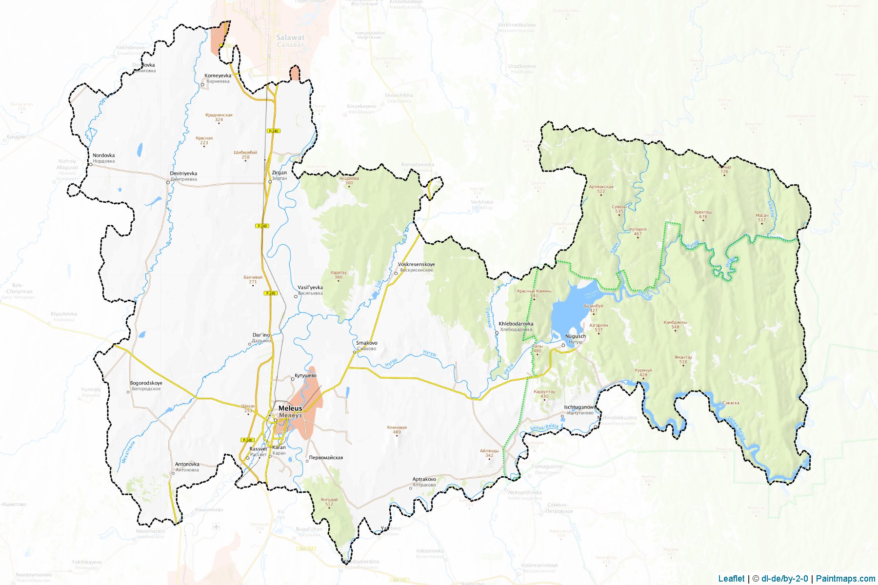 Muestras de recorte de mapas Meleuzovskiy (Bashkortostan)-1