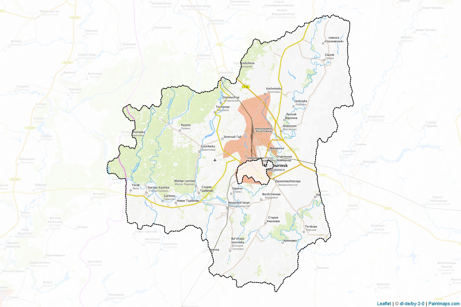 Muestras de recorte de mapas Michurinskiy (Tambov)-1