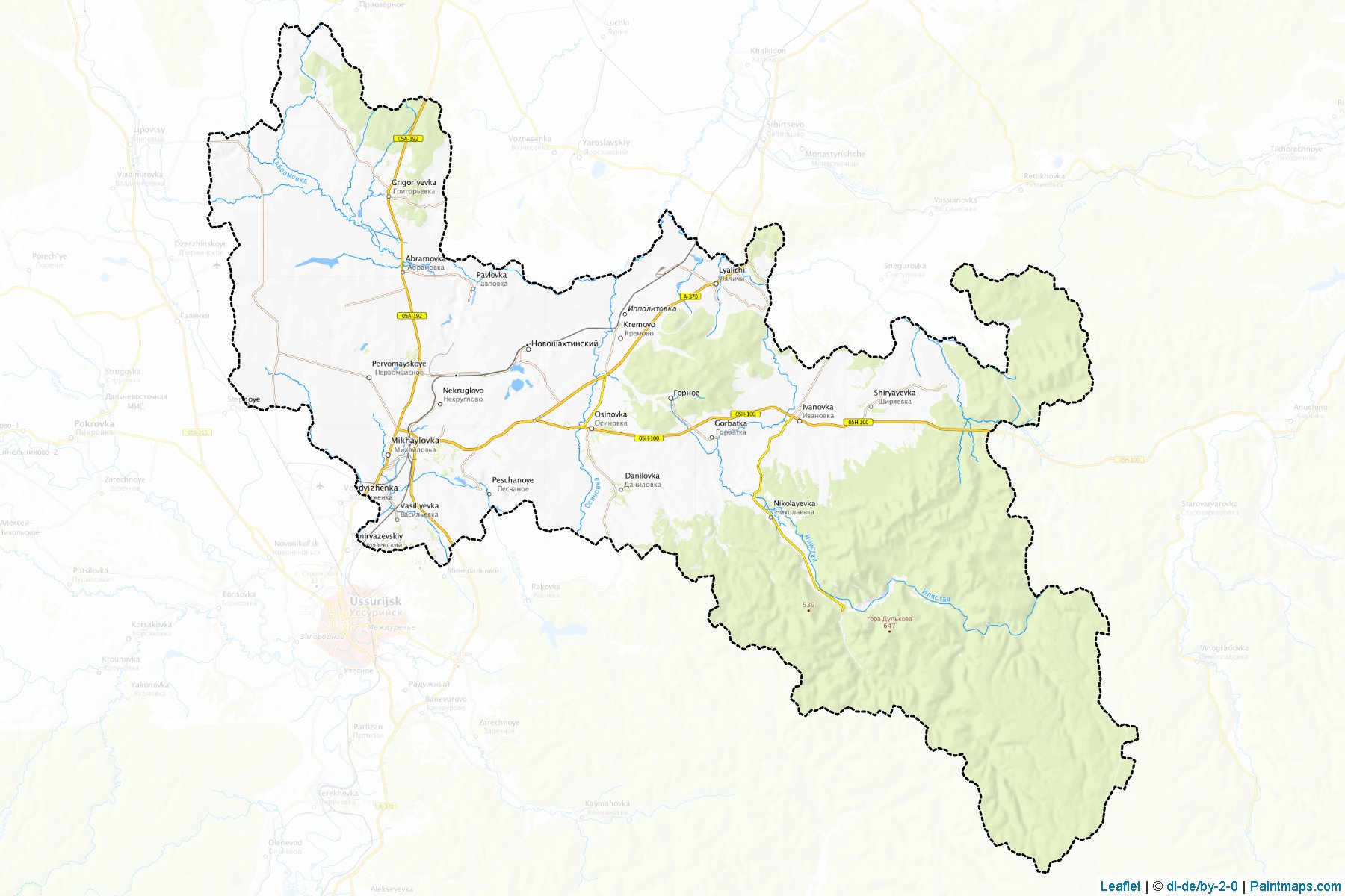 Muestras de recorte de mapas Mikhajlovskiy (Primorsky)-1