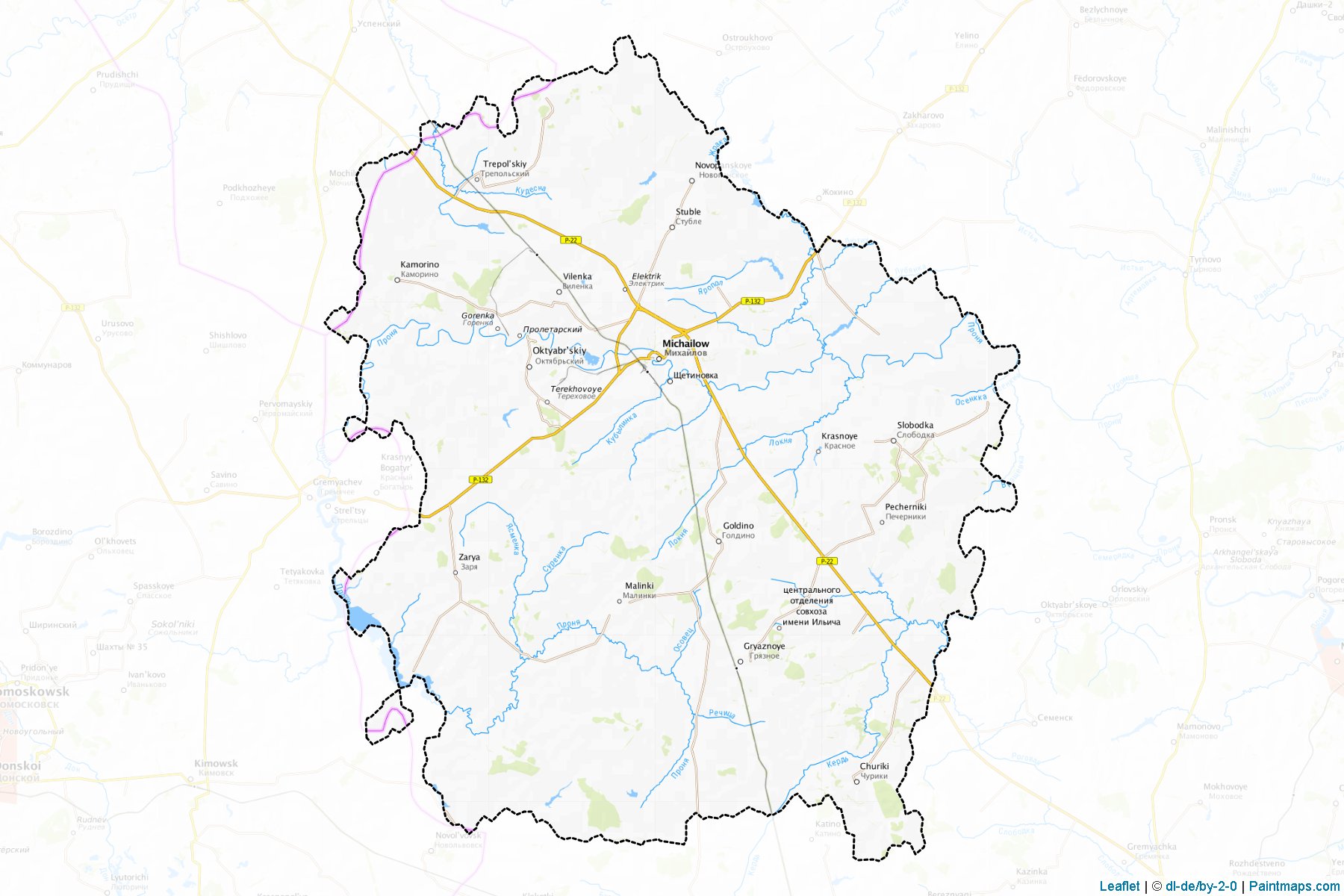 Muestras de recorte de mapas Mikhajlovskiy (Ryazan)-1