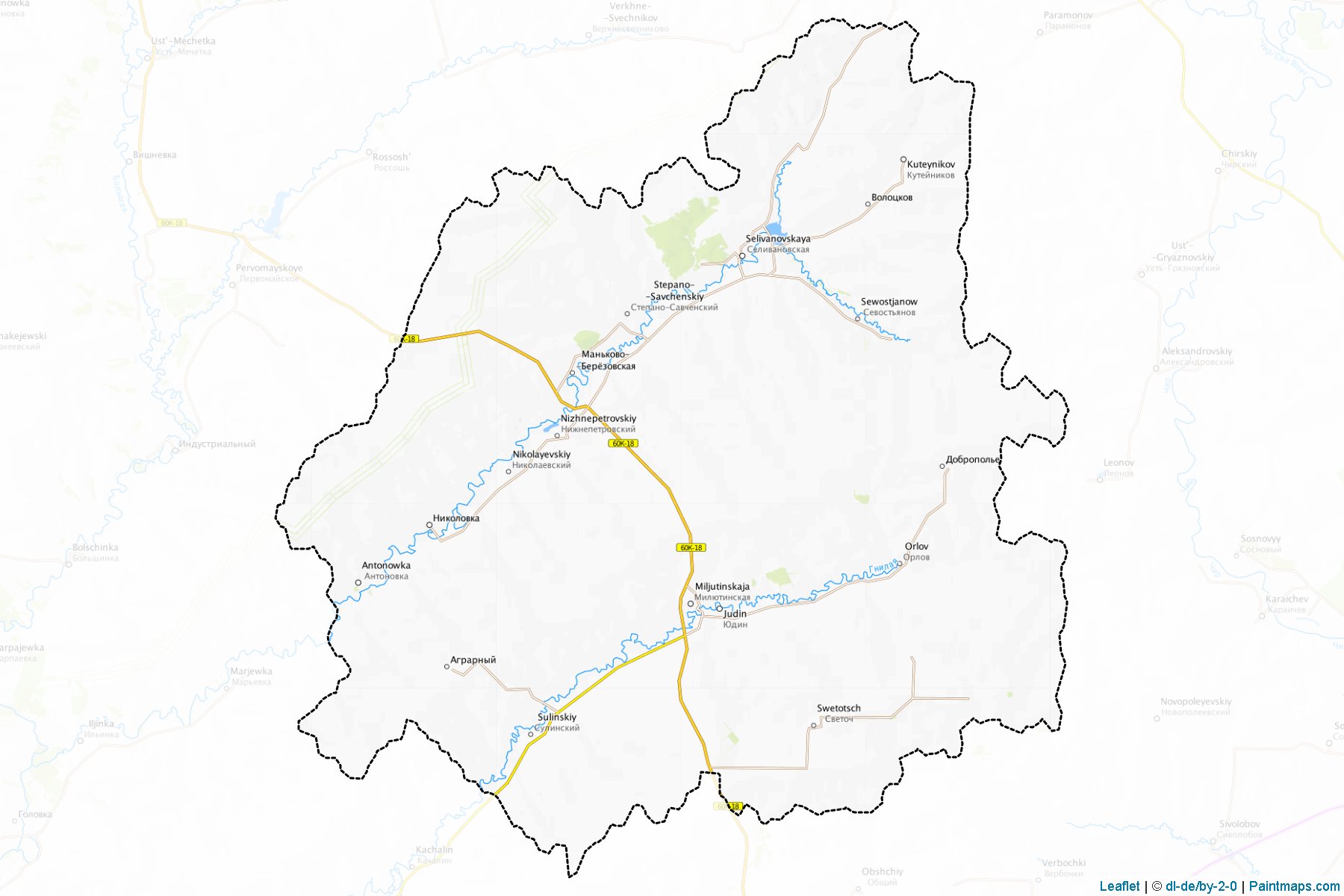 Muestras de recorte de mapas Miljutinskiy (Rostov)-1