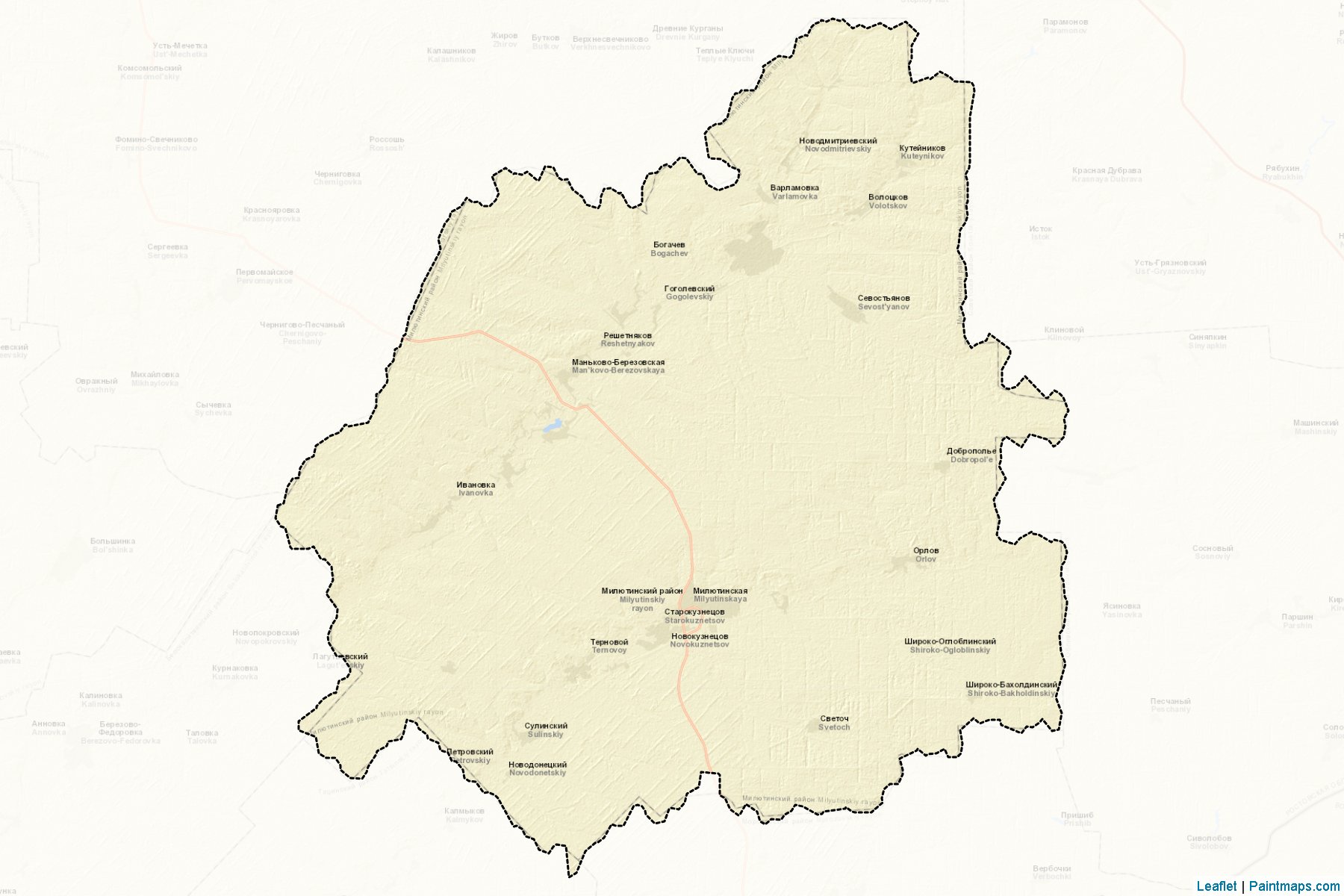 Muestras de recorte de mapas Miljutinskiy (Rostov)-2