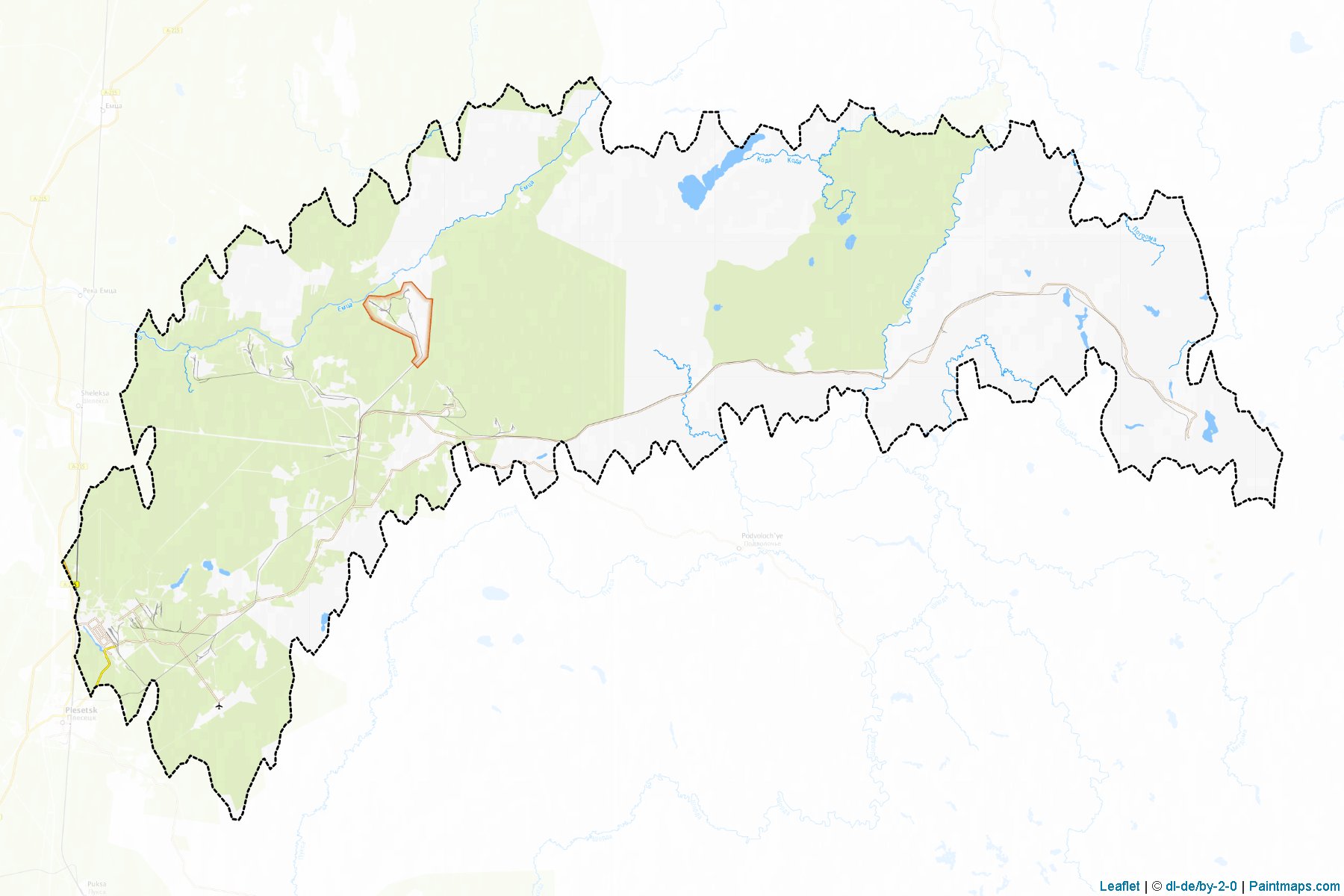 Muestras de recorte de mapas Mirnyj (Arkhangelsk)-1