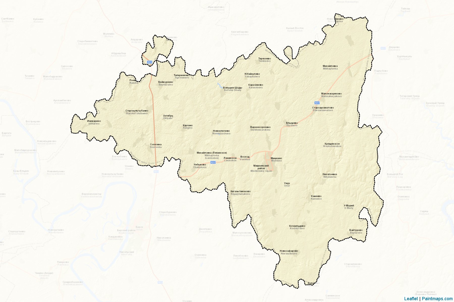 Mishkinskiy (Bashkortostan) Map Cropping Samples-2