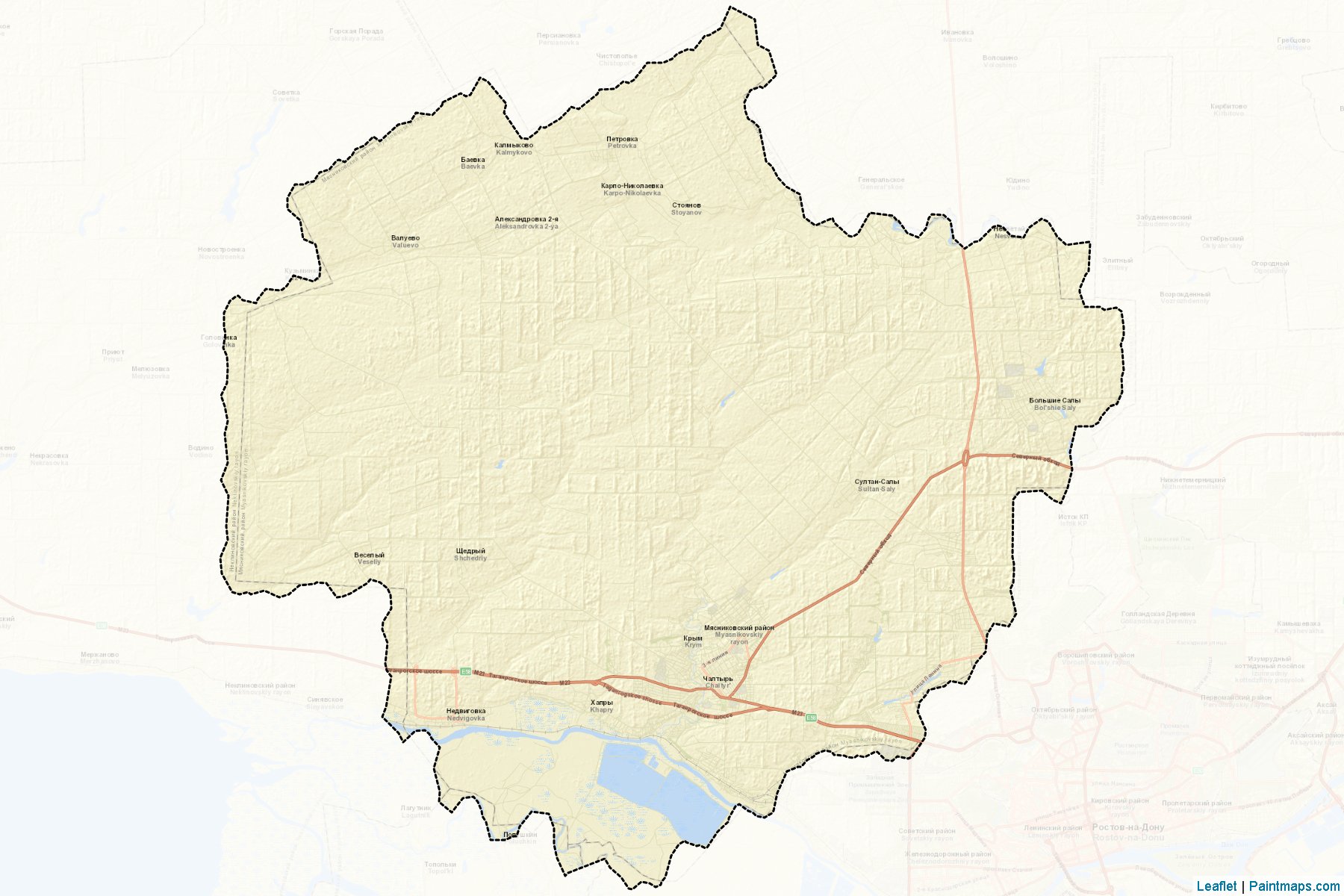 Muestras de recorte de mapas Mjasnikovskiy (Rostov)-2