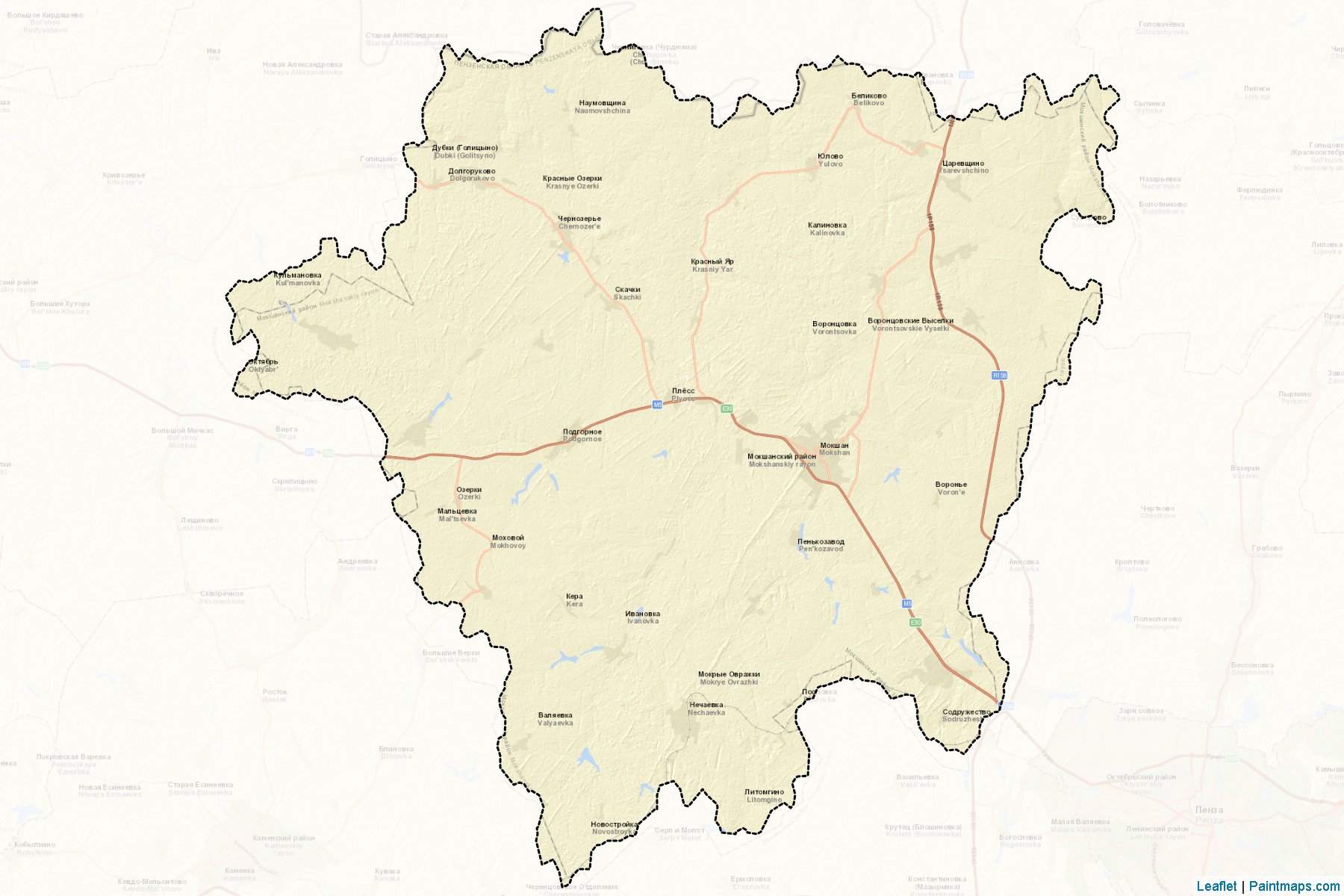 Muestras de recorte de mapas Mokshanskiy (Penza)-2