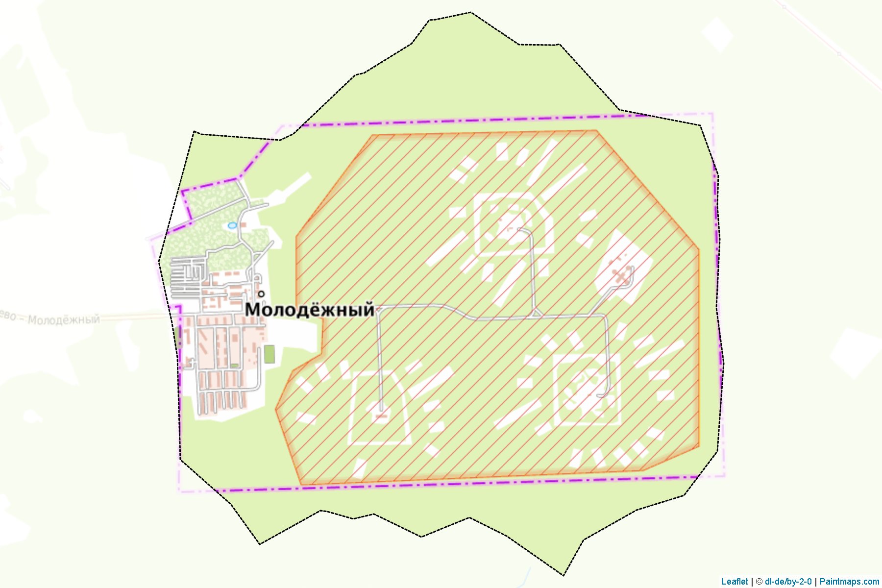 Muestras de recorte de mapas Molodjozhnyj (Moscow Oblast)-1