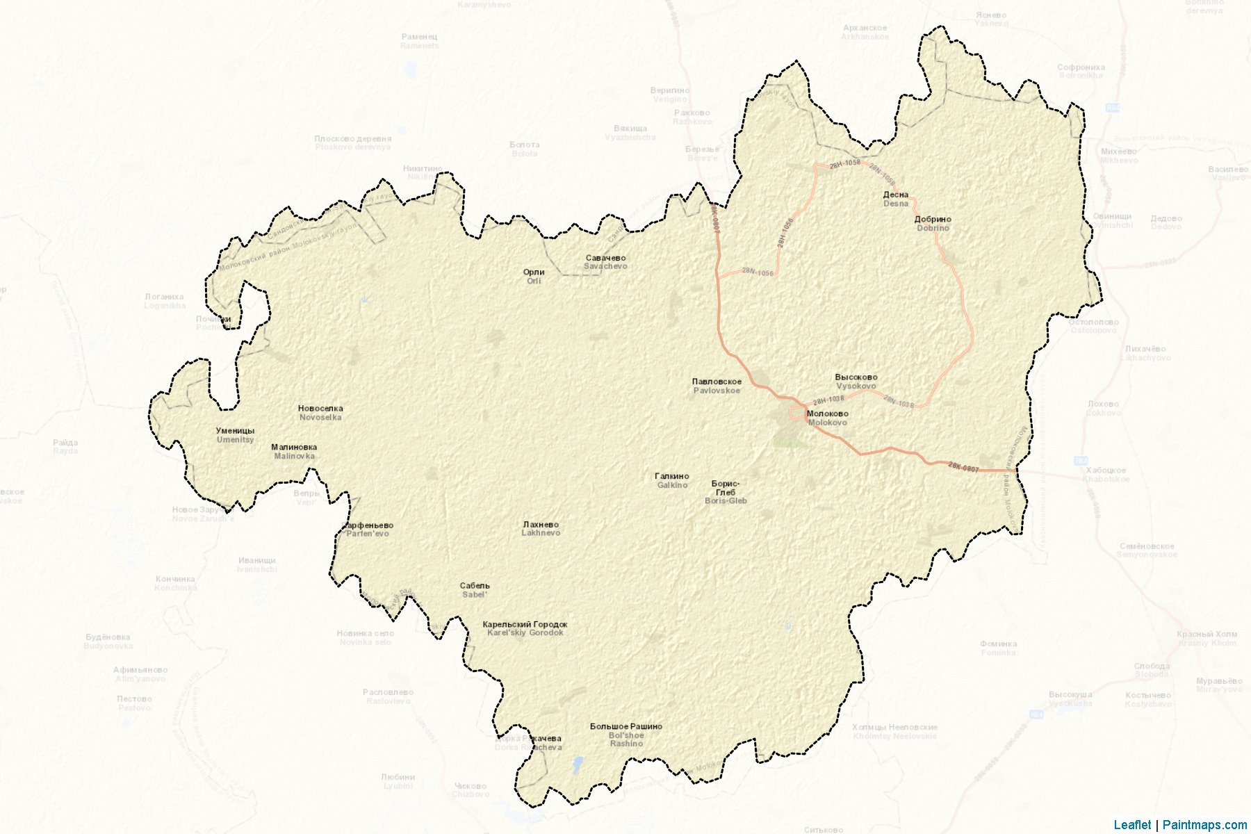 Muestras de recorte de mapas Molokovskiy (Tver)-2