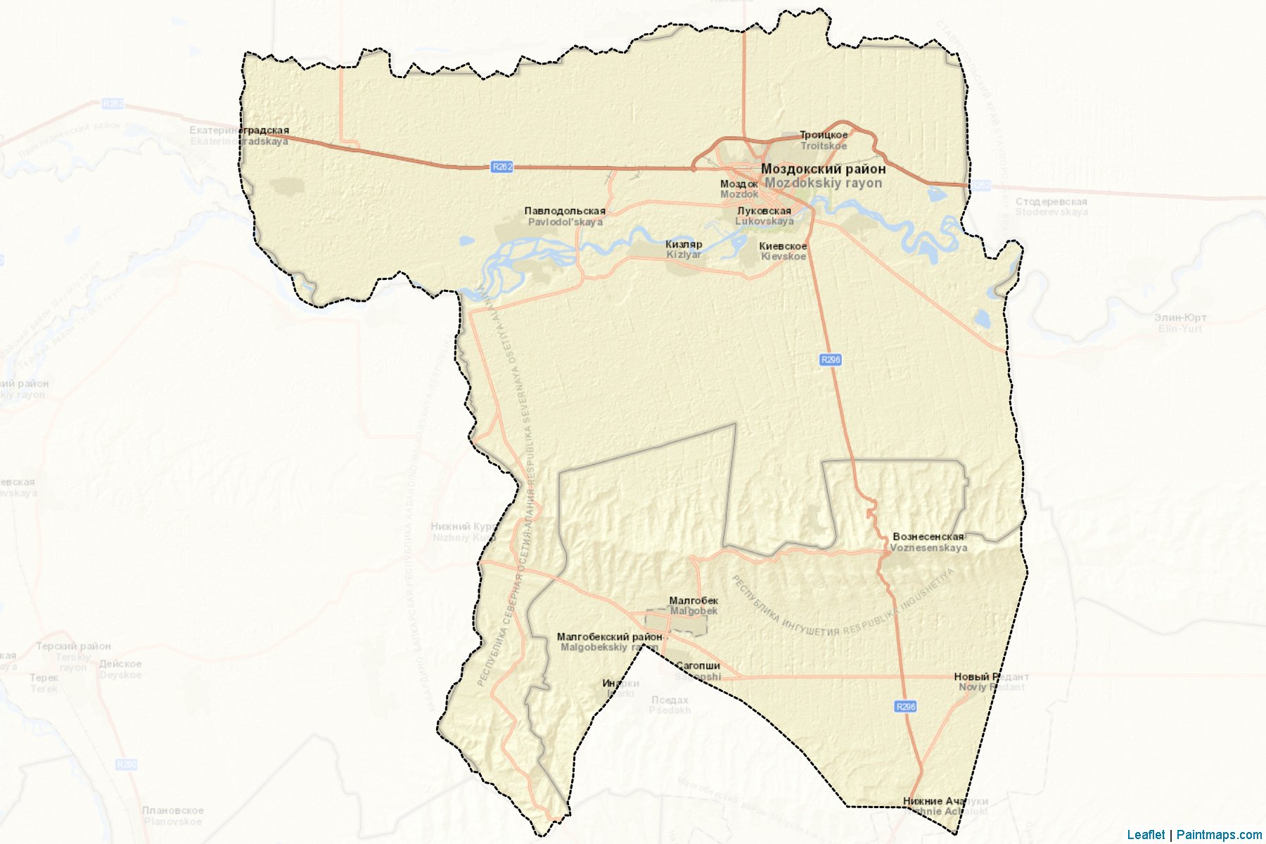 Mozdokskiy (North Ossetia-Alania) Map Cropping Samples-2