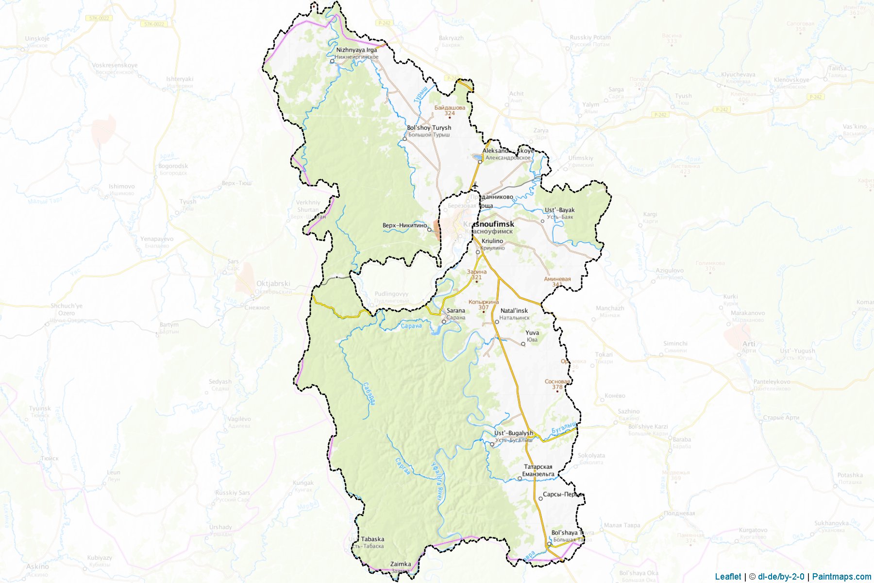 Krasnoufimskiy (Sverdlovsk) Map Cropping Samples-1