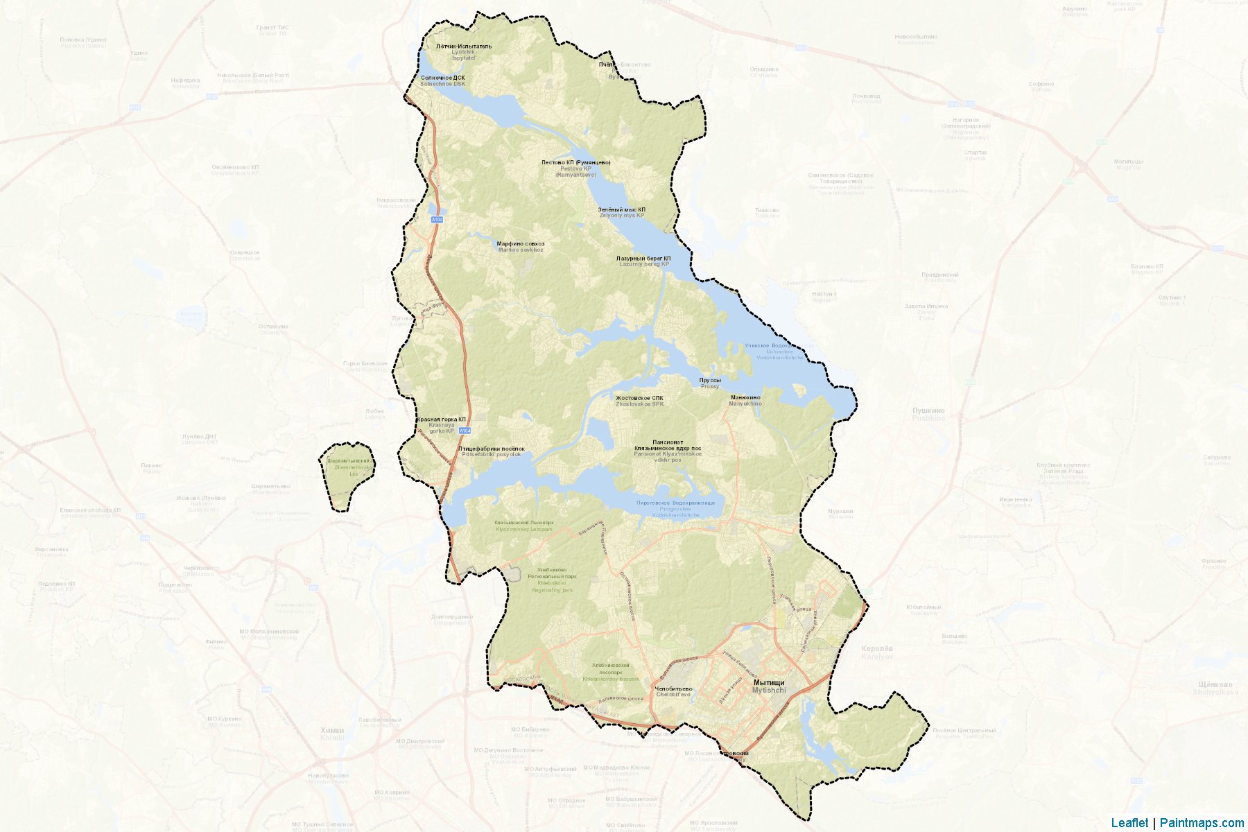 Muestras de recorte de mapas Mytishhinskiy (Moscow Oblast)-2