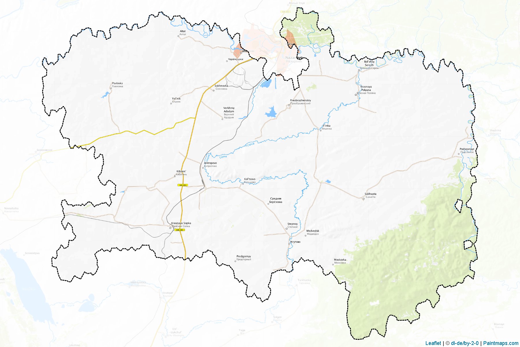 Muestras de recorte de mapas Nazarovskiy (Krasnoyarsk)-1