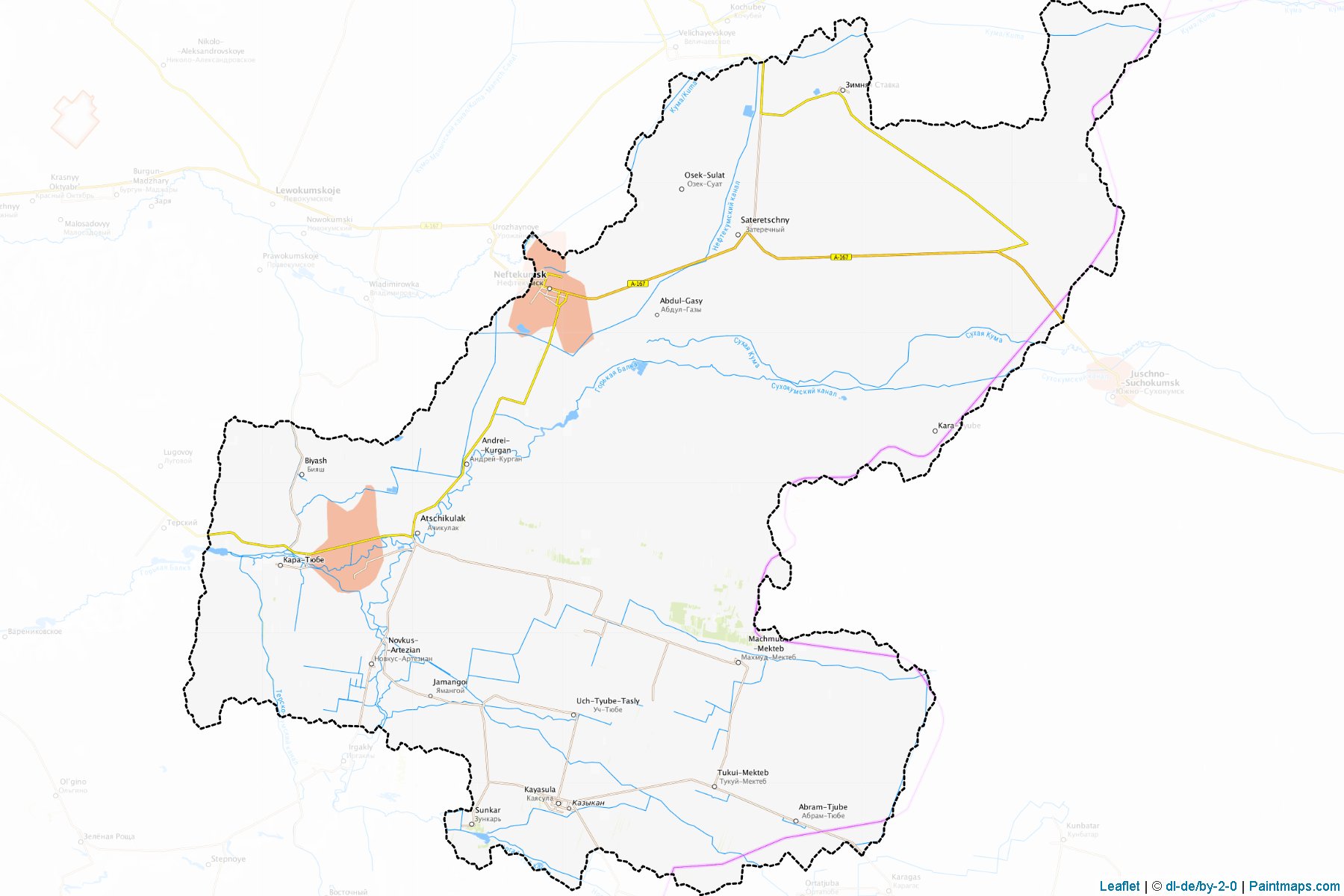 Muestras de recorte de mapas Neftekumskiy (Stavropol)-1