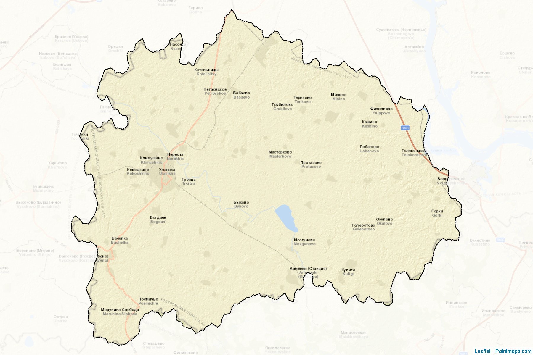 Muestras de recorte de mapas Nerekhtskiy (Kostroma)-2