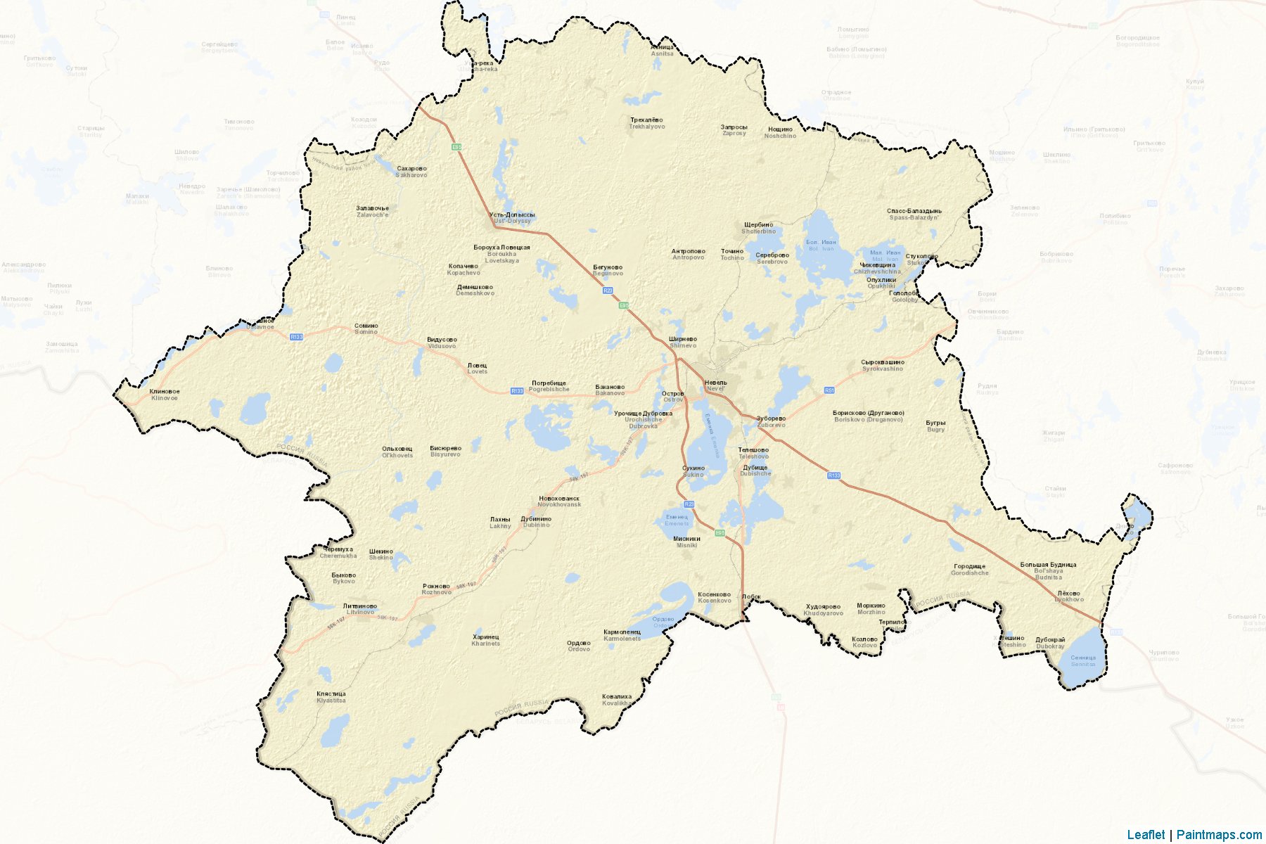 Muestras de recorte de mapas Nevel'skiy (Pskov)-2