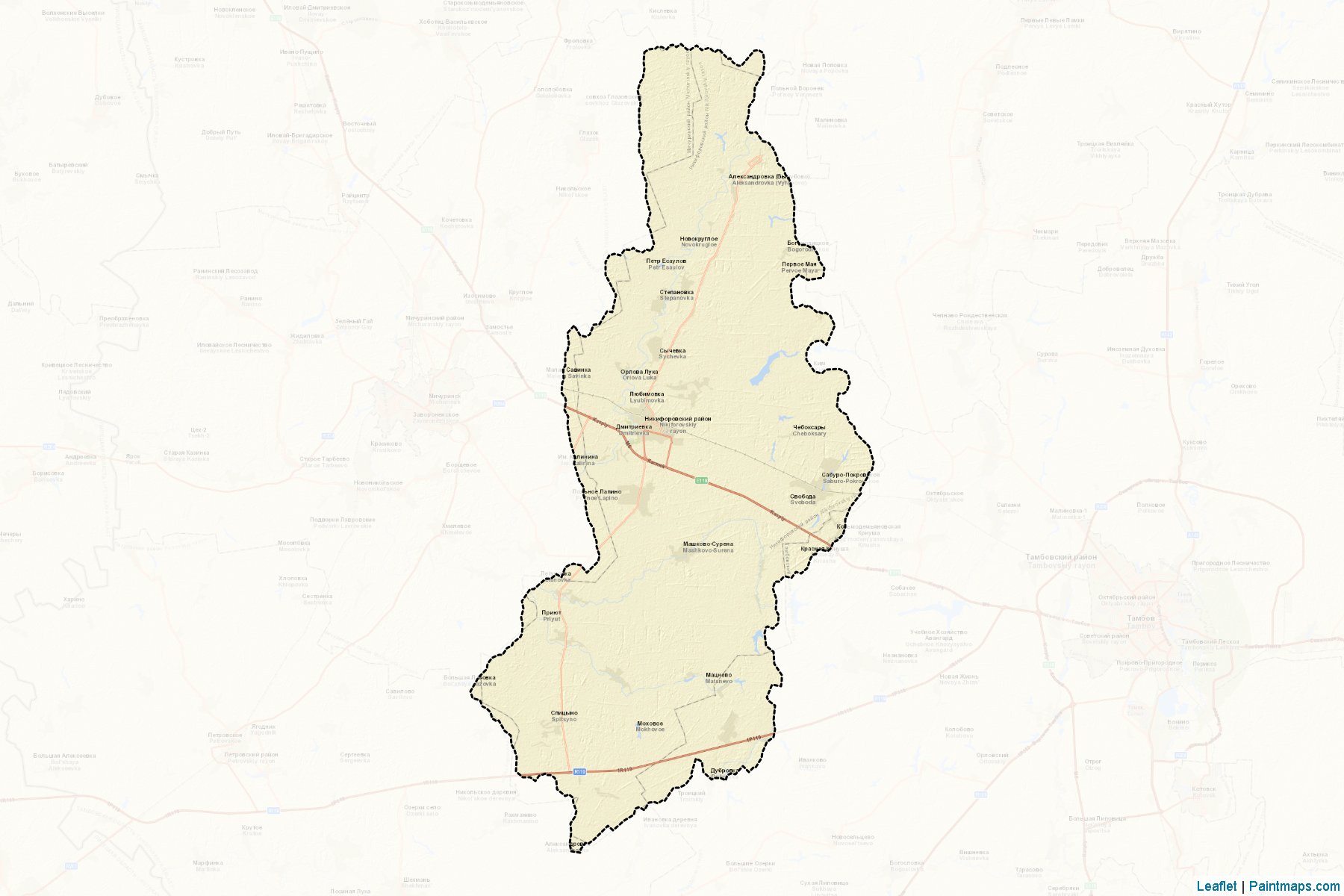 Muestras de recorte de mapas Nikiforovskiy (Tambov)-2