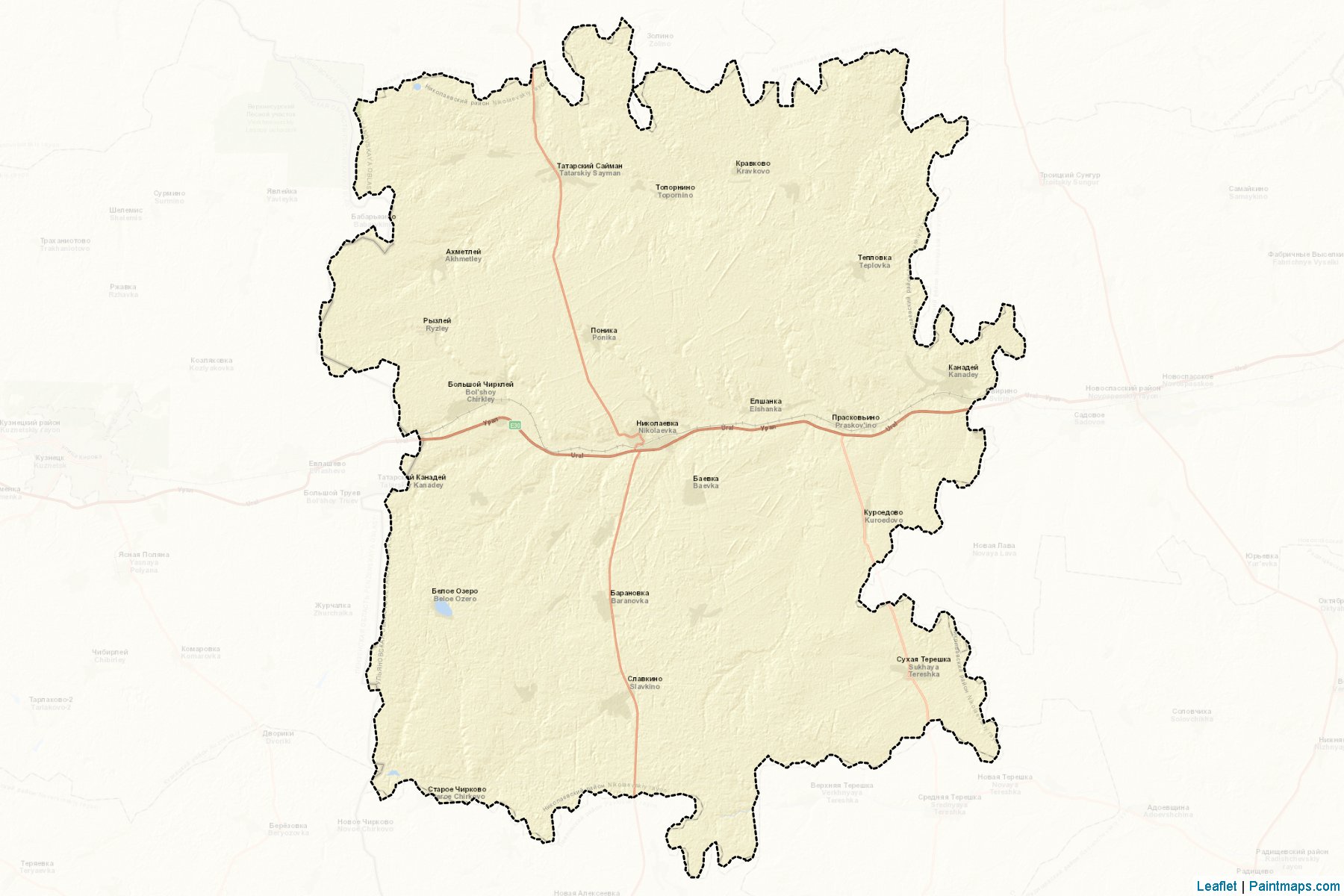 Muestras de recorte de mapas Nikolaevskiy (Ulyanovsk)-2