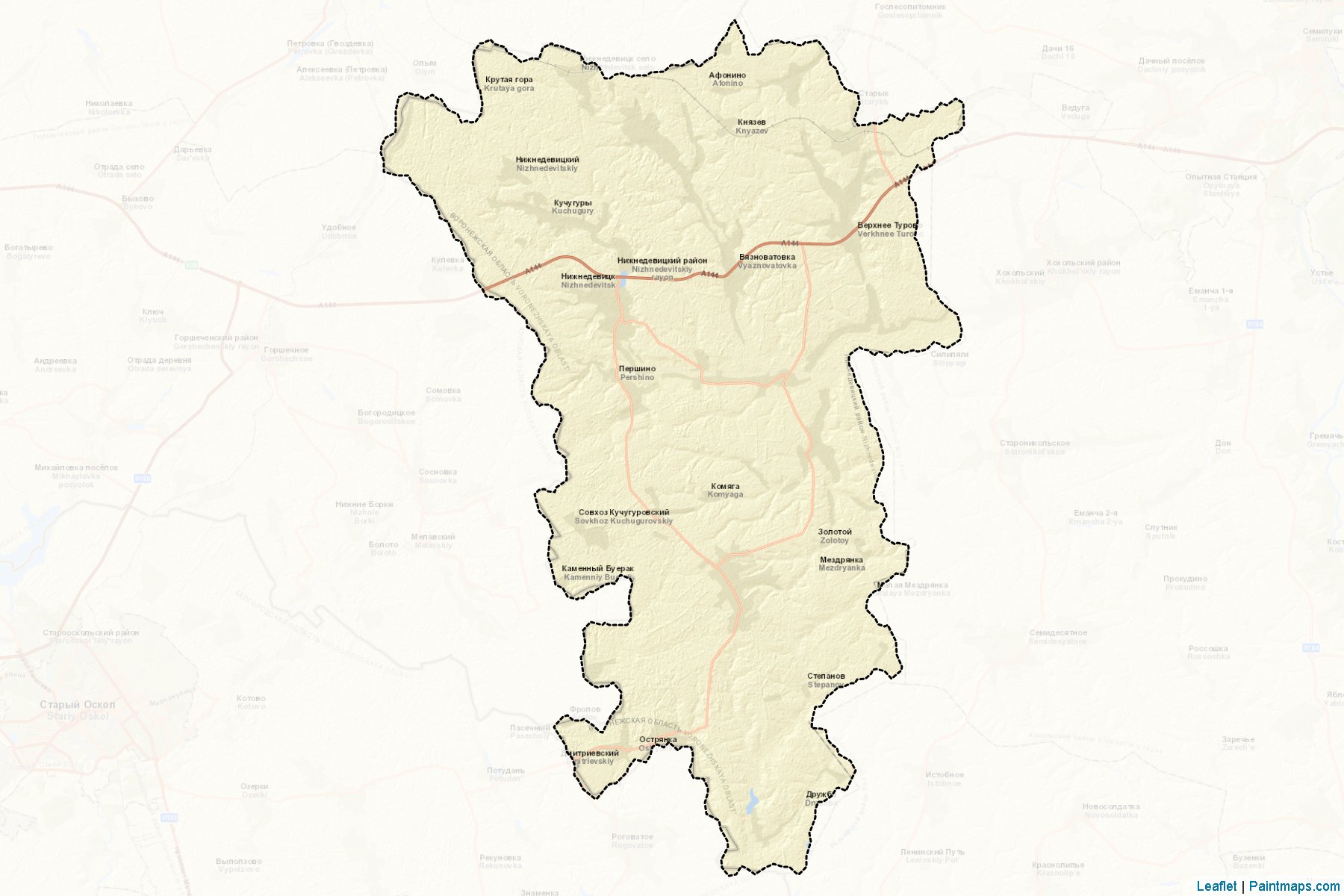 Muestras de recorte de mapas Nizhnedevickij (Voronezh)-2