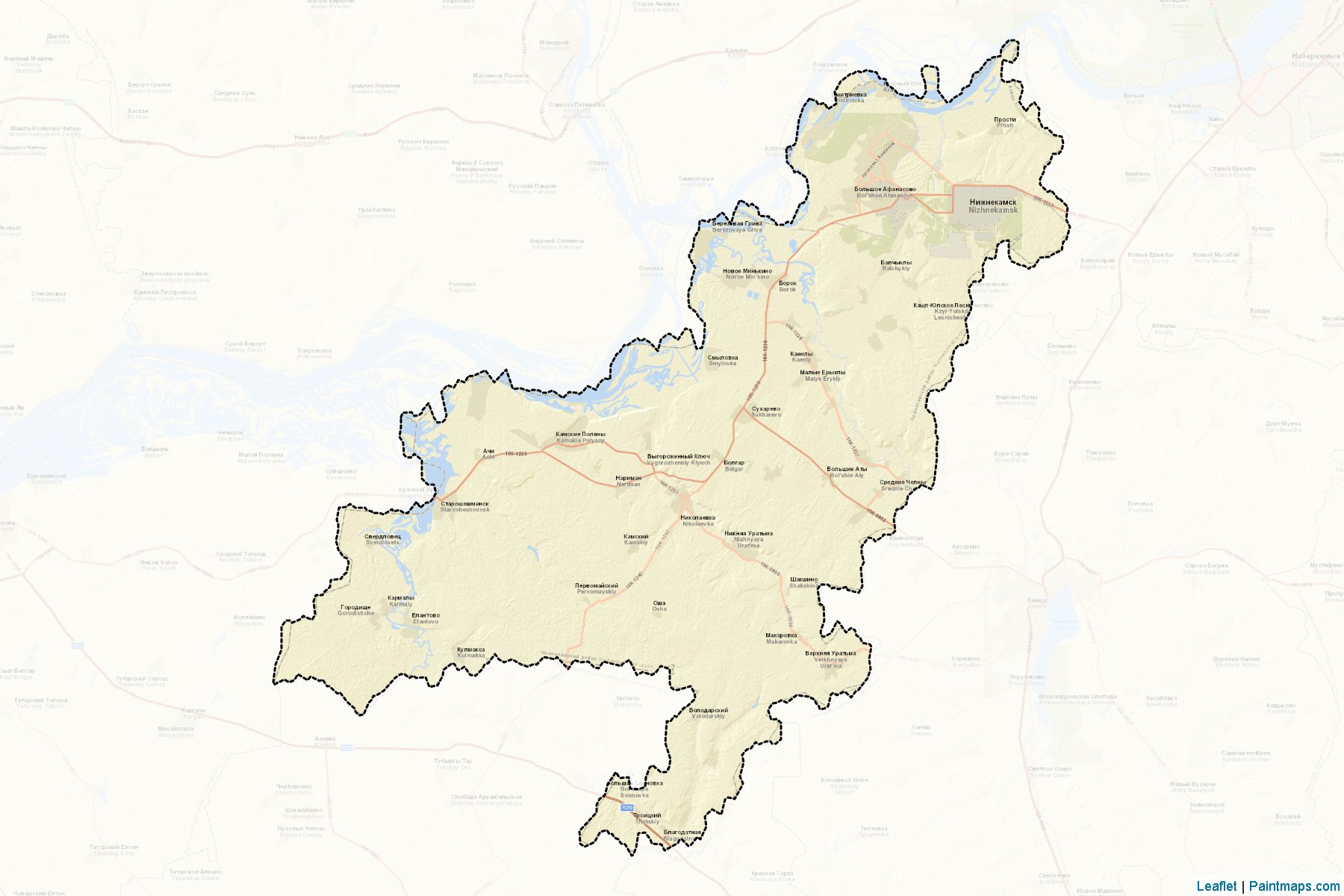 Nizhnekamskiy (Tatarstan) Map Cropping Samples-2