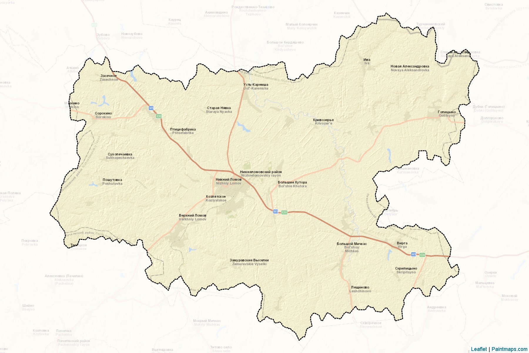 Muestras de recorte de mapas Nizhnelomovskiy (Penza)-2