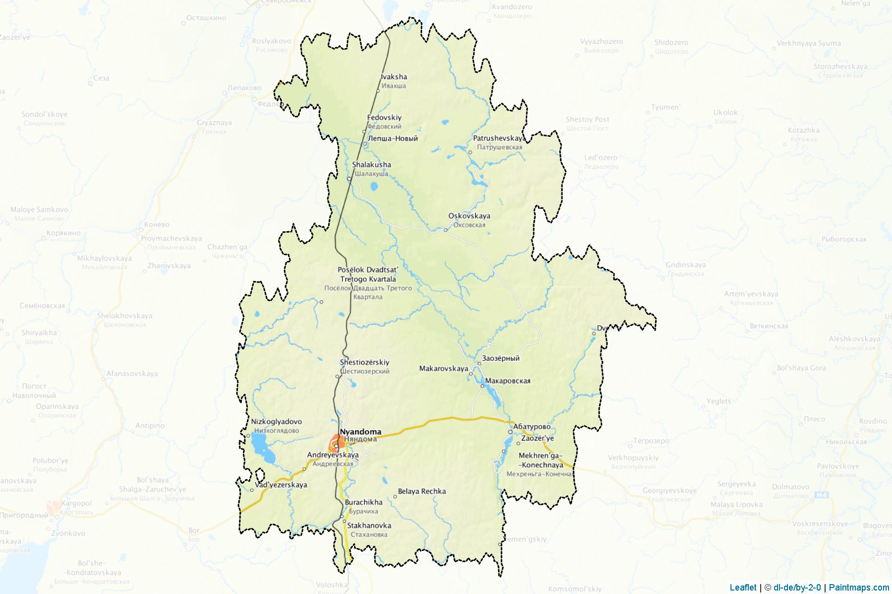 Njandomskiy (Arkhangelsk) Map Cropping Samples-1