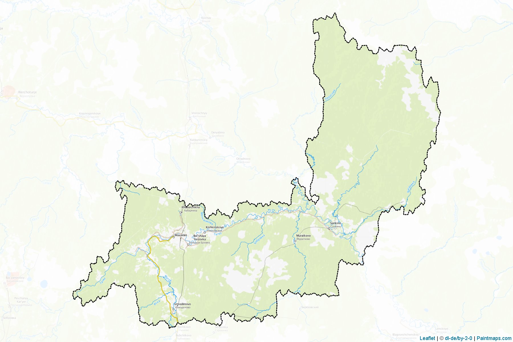 Muestras de recorte de mapas Alapaevskiy (Sverdlovsk)-1