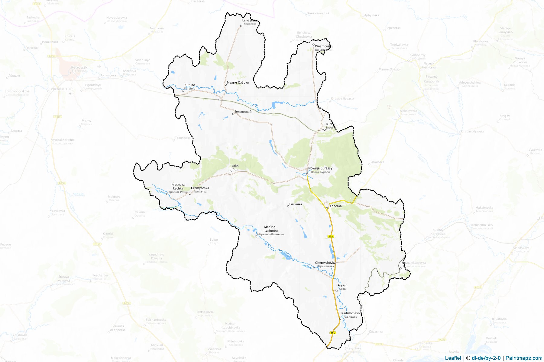 Muestras de recorte de mapas Novoburasskiy (Saratov)-1