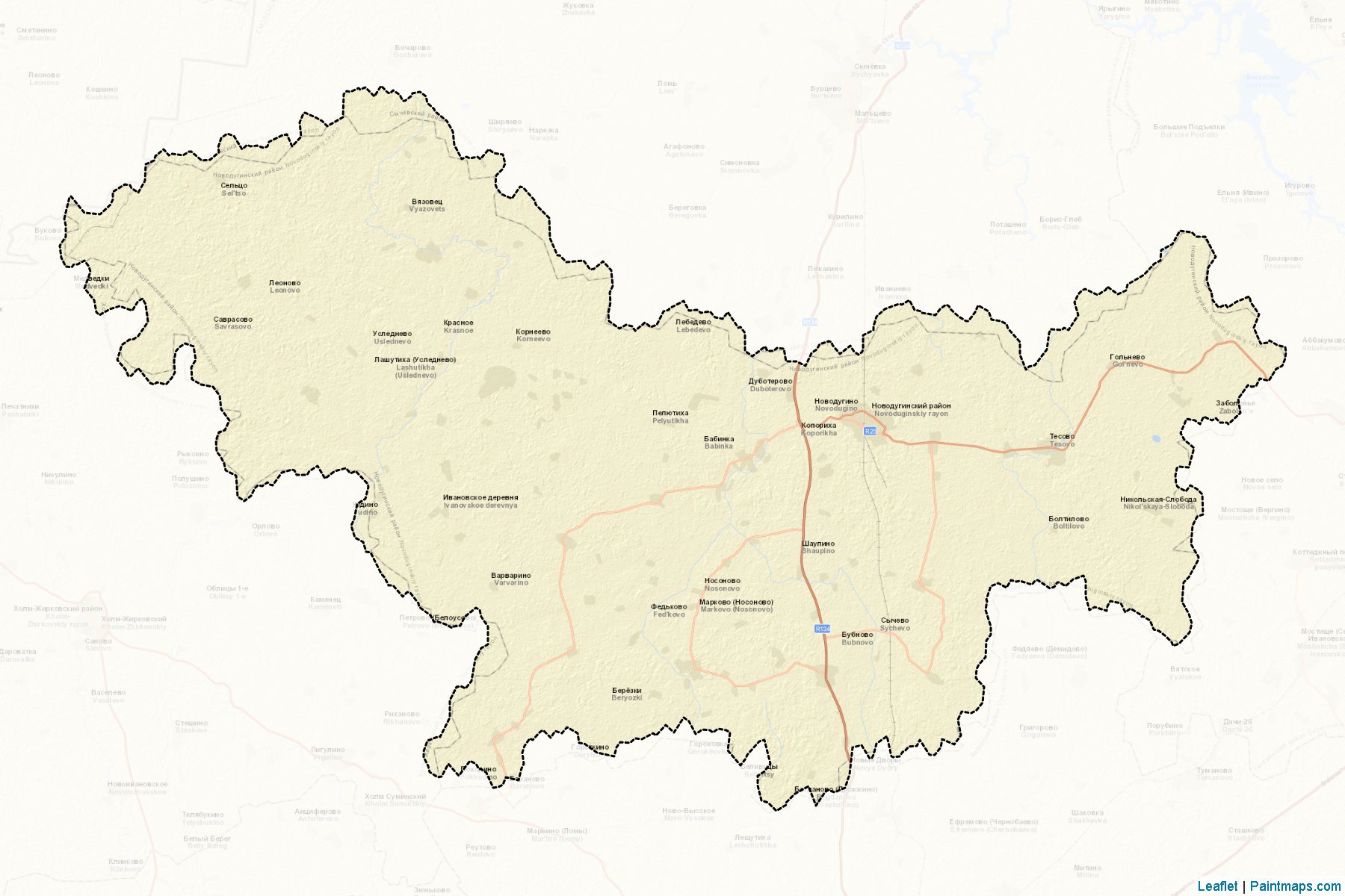 Muestras de recorte de mapas Novoduginskiy (Smolensk)-2