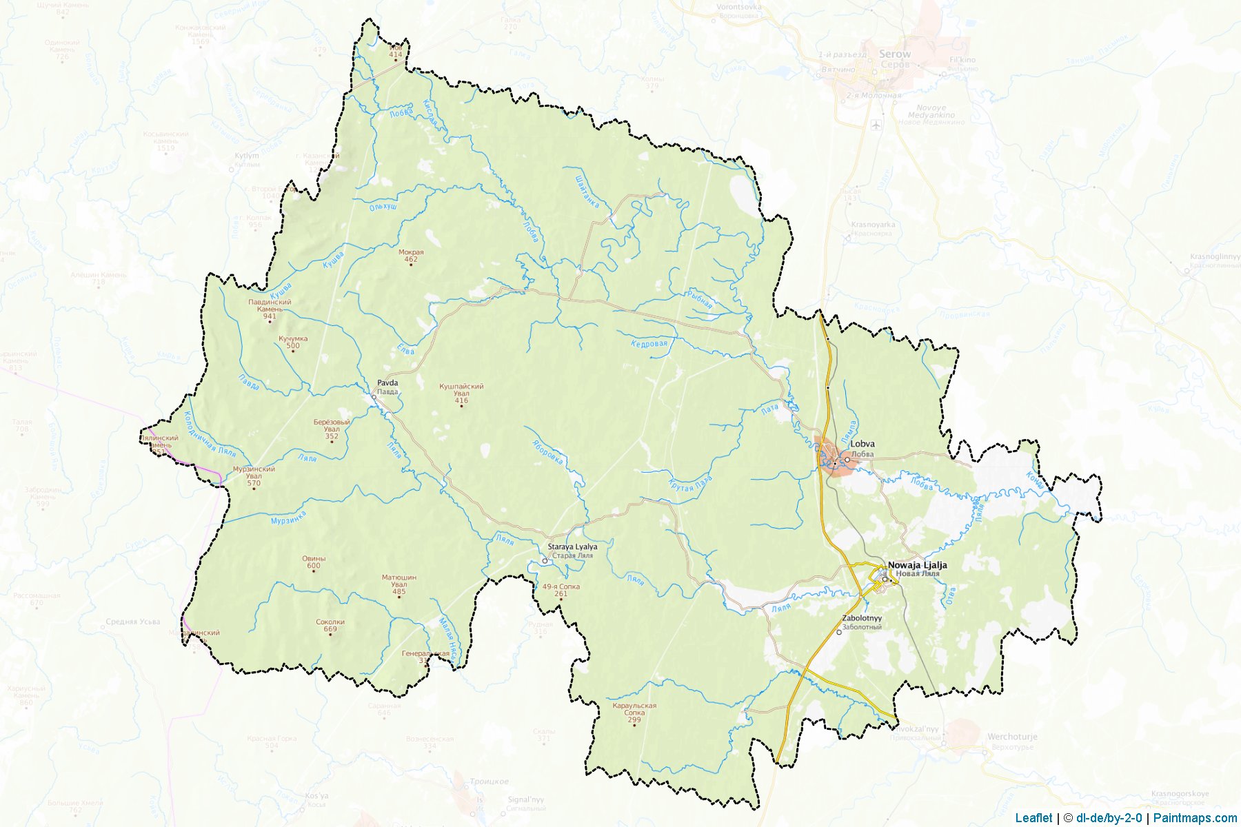 Muestras de recorte de mapas Novoljalinskiy (Sverdlovsk)-1